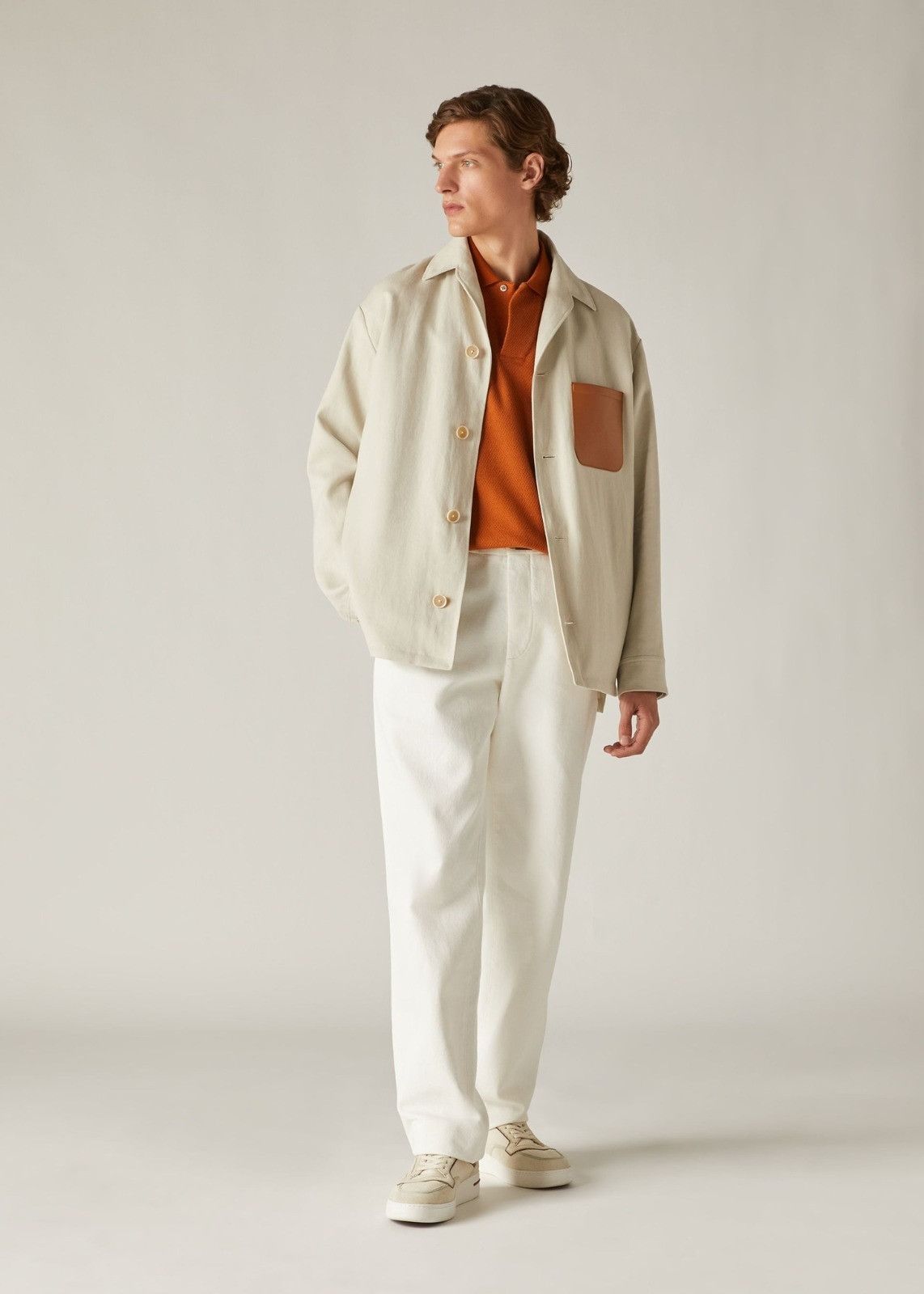 Loro Piana o1srvl11e0924 Andre Overshirt in Ivory Size US XL / EU 56 / 4 - 2 Thumbnail