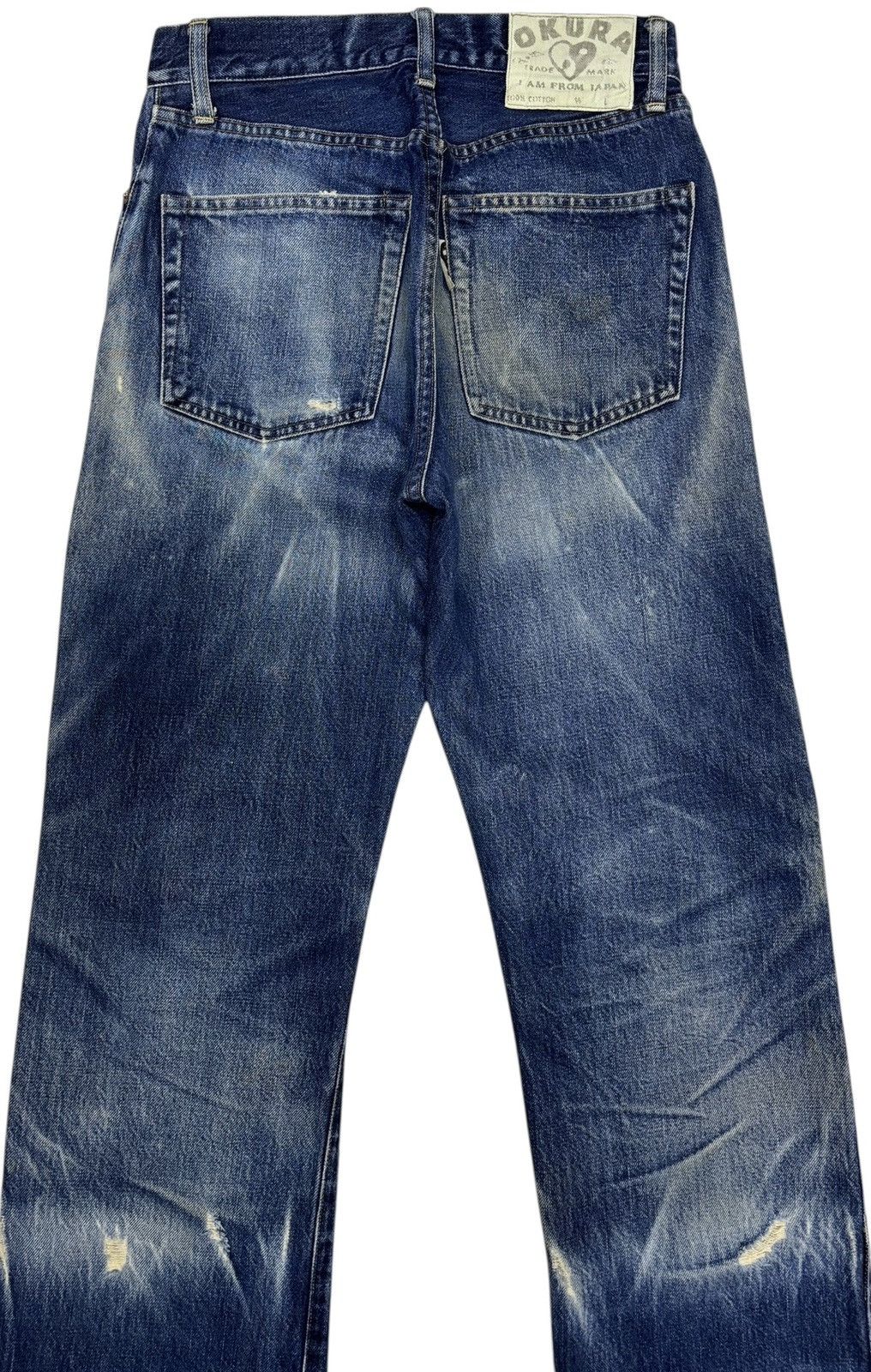 Okura 🔥OKURA SELVEDGE DISTRESSED DENIM JEANS HOLLYWOOD RANCHMARKET Size US 26 / EU 42 - 8 Thumbnail
