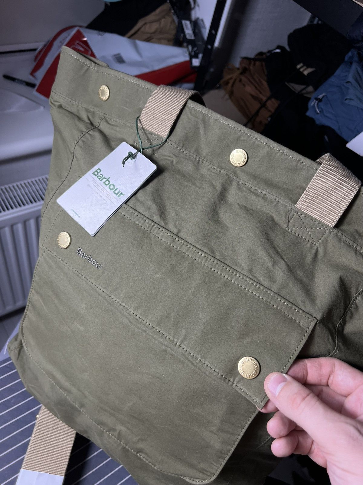 Barbour NWT Barbour Transport 3‑Way Tote/Backpack Bag – Olive Green Size ONE SIZE - 13 Thumbnail