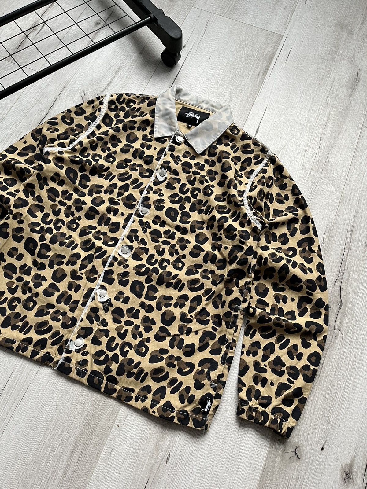 Stussy × Vintage Stussy Big Logo Rare Cheetah Leopard Camo Work Jacket Coach Size US M / EU 48-50 / 2 - 3 Thumbnail