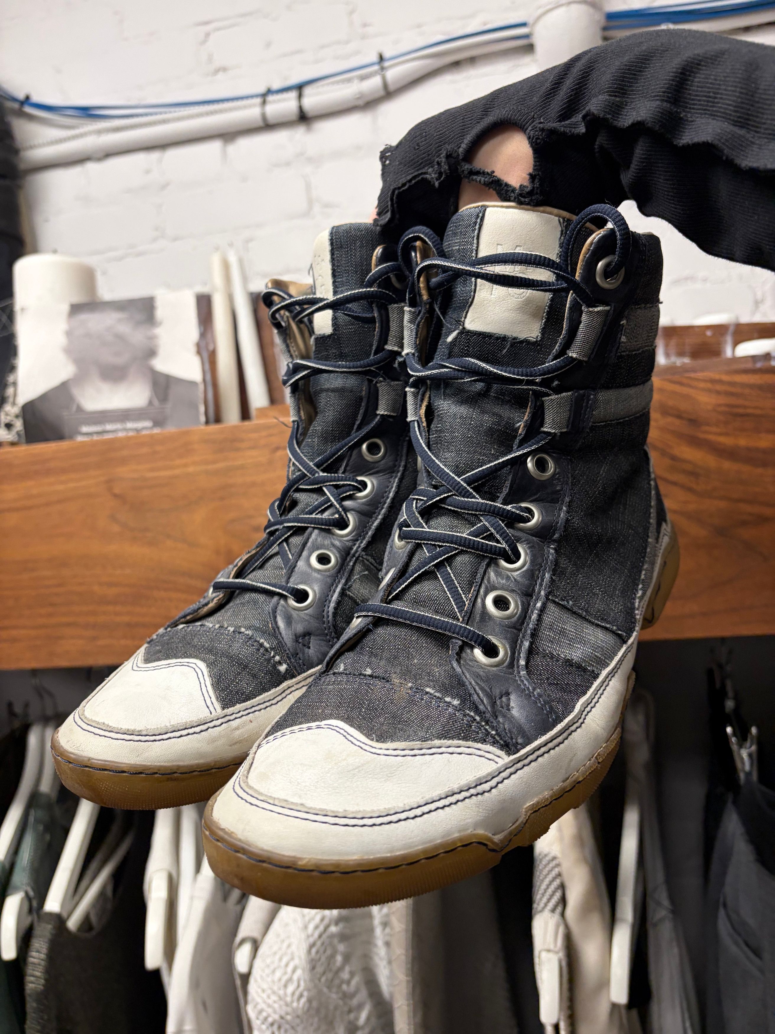 Marithe + Francois Girbaud 2000s Marithe Francois Girbaud Raw Denim High Top Sneakers Size US 9 / EU 42 - 3 Thumbnail
