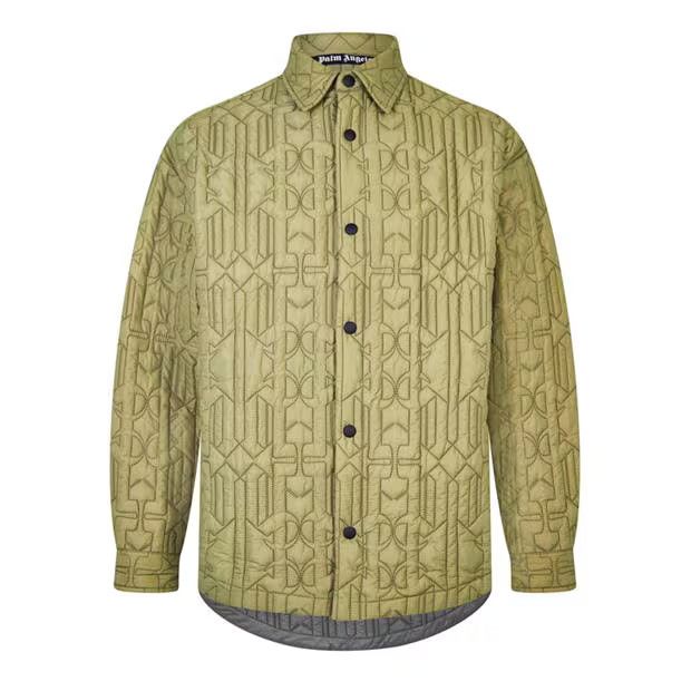 image of Palm Angels O1G2R1Mq0524 Over Shirts In Military, Men's (Size Large)