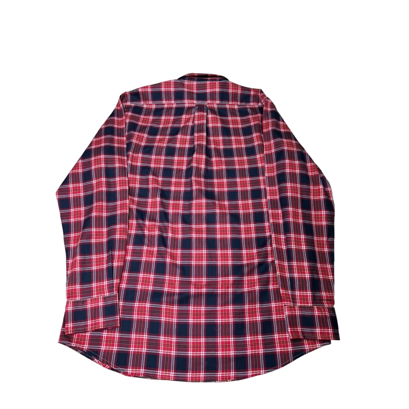 Faconnable Faconnable Club Deauville Mens Long Sleeve Button-Down Plaid Shirt L Red Cotton Button-Up Shirt Mens Size US L / EU 52-54 / 3 - 7 Thumbnail