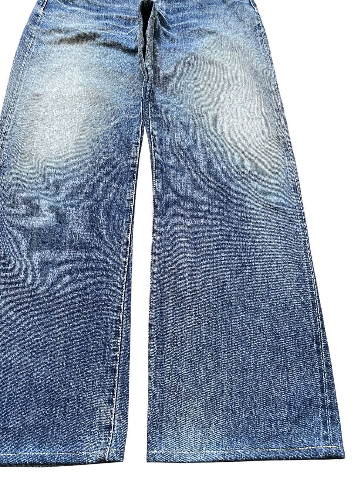 The Real McCoy's Vintage 80s Real Mc Coy Selvedge Distressed Loose Baggy Jean Size US 33 - 8 Thumbnail