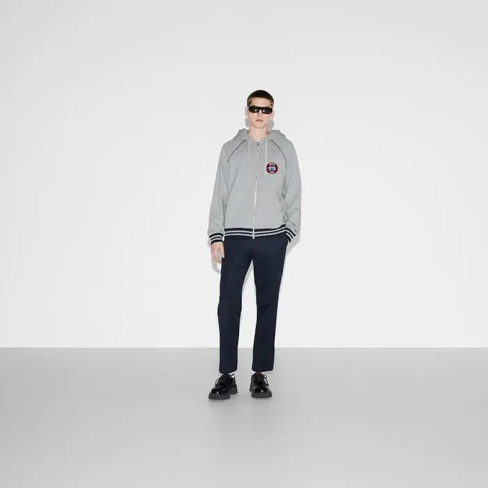 Gucci oc11z0226 Felted Cotton Zipped Jacket Hoodie With Patch Size US S / EU 44-46 / 1 - 3 Thumbnail