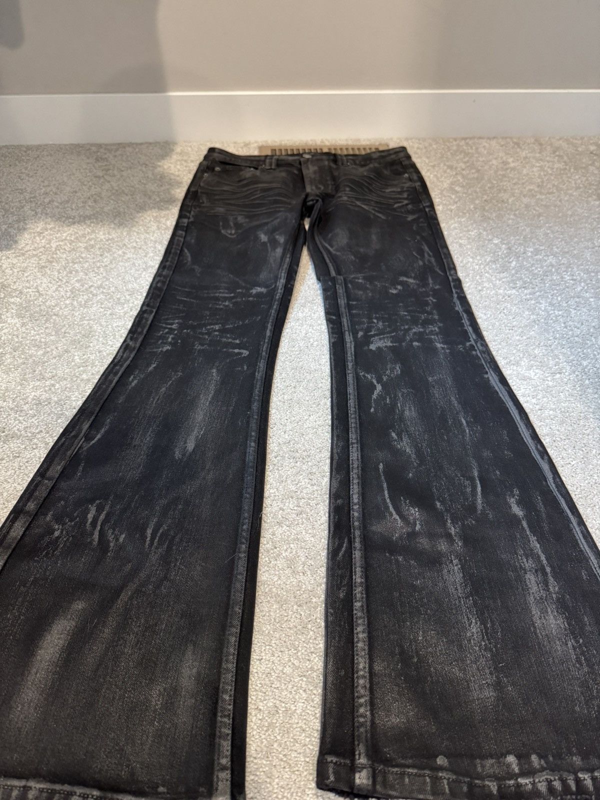 Other Black Waxed Flared Denim Size US 32 / EU 48 - 1 Thumbnail