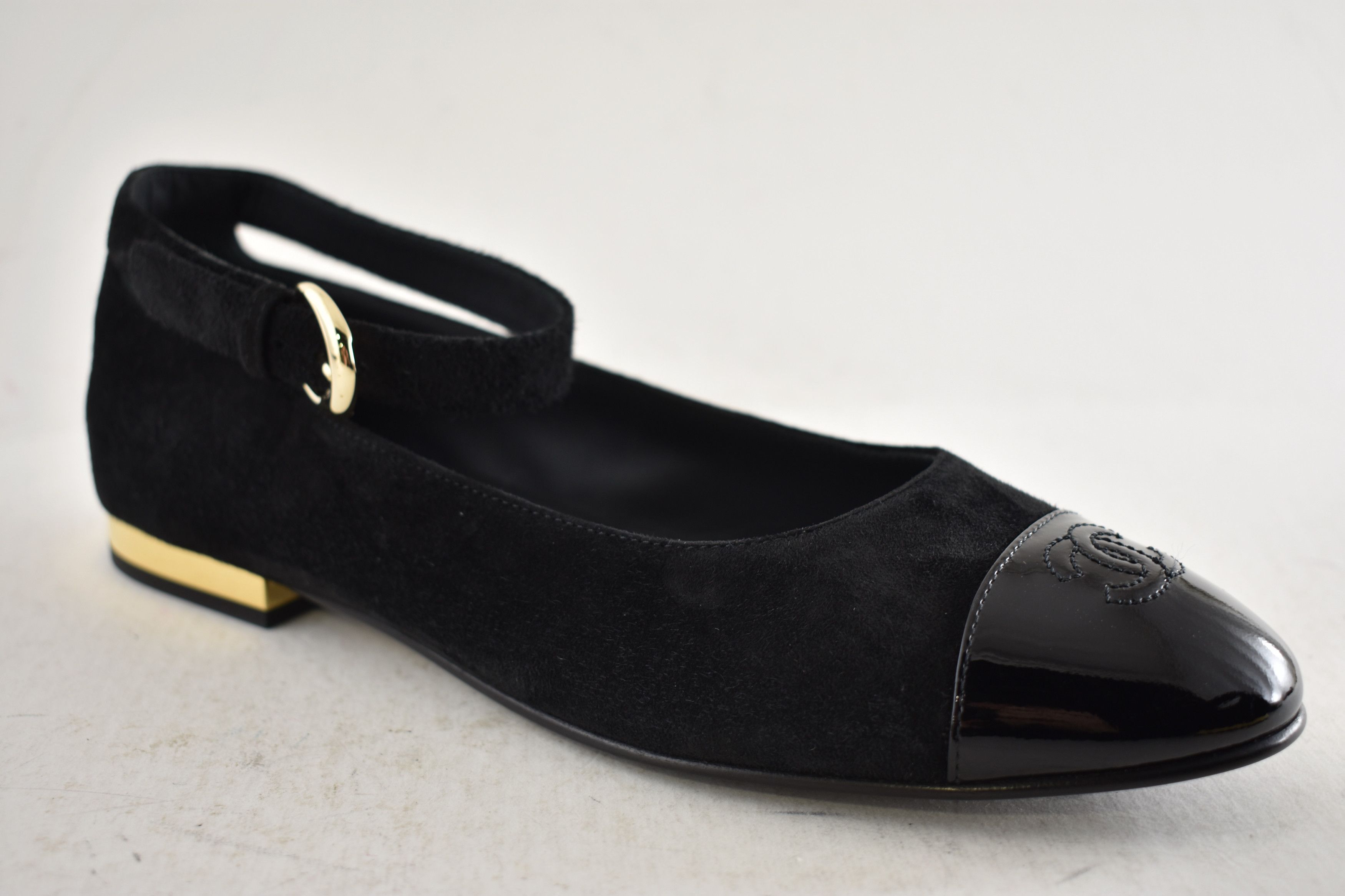 Chanel 24K Patent CC Mary Jane Ankle Strap Ballerina Ballet Flat 40 Size US 10 / IT 40 - 6 Thumbnail