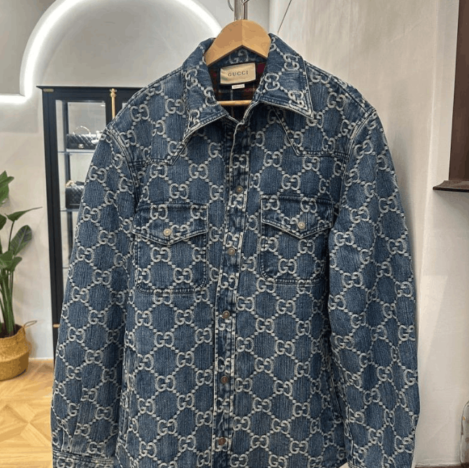 Gucci Gucci all-over double G denim jacket Size US M / EU 48-50 / 2 - 1 Thumbnail