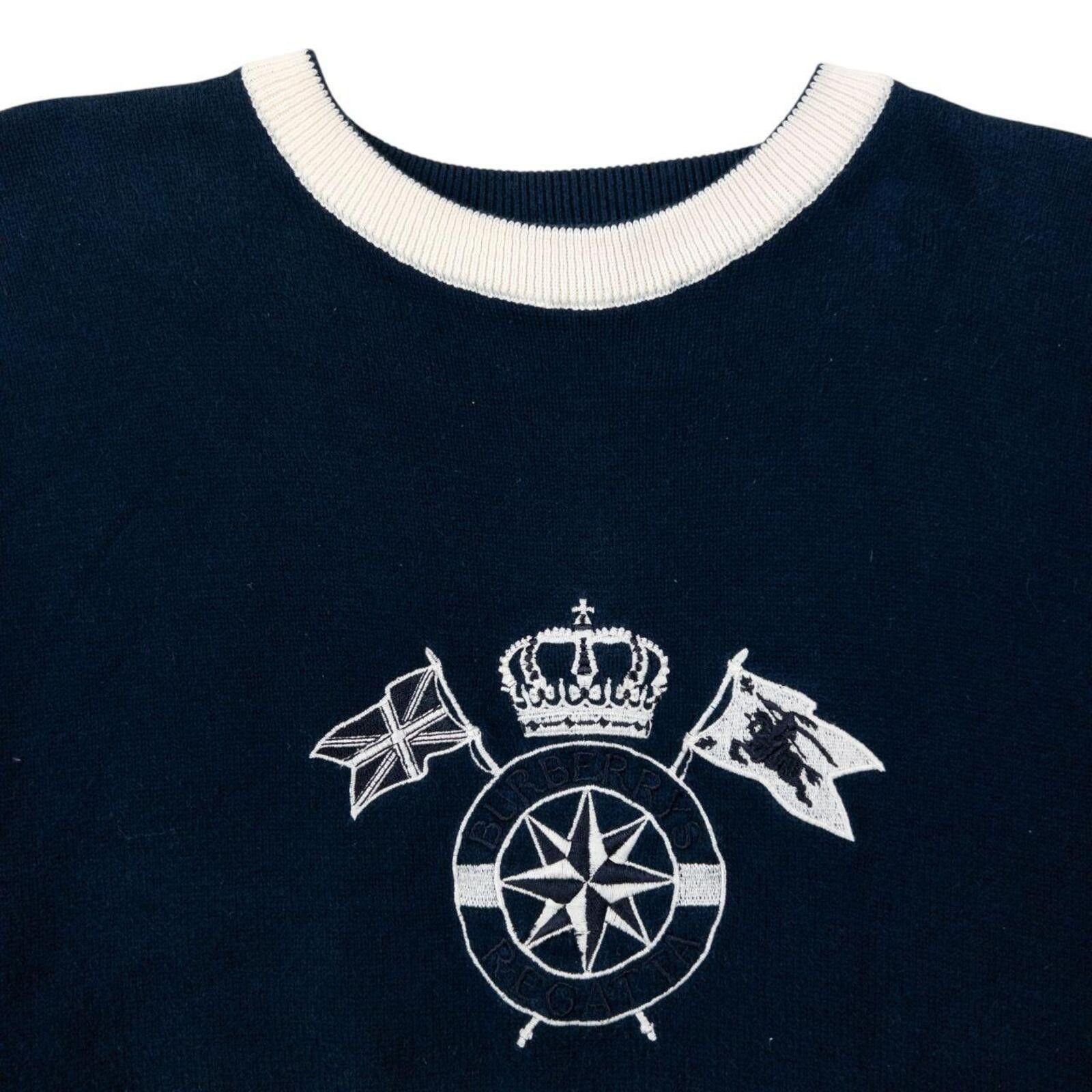 Burberry Vintage 90s Burberry Embroidered Regatta Jumper Size M Size US M / EU 48-50 / 2 - 3 Thumbnail