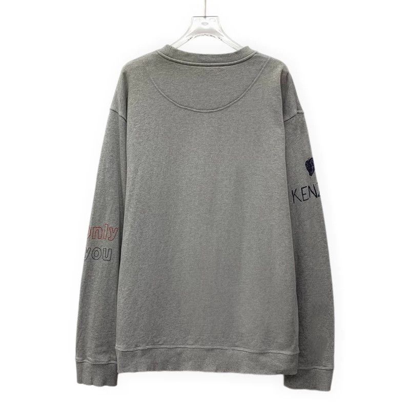 Kenzo KENZO Gray letter printed cotton round neck long sleeve ho Size US XXL / EU 58 / 5 - 2 Thumbnail