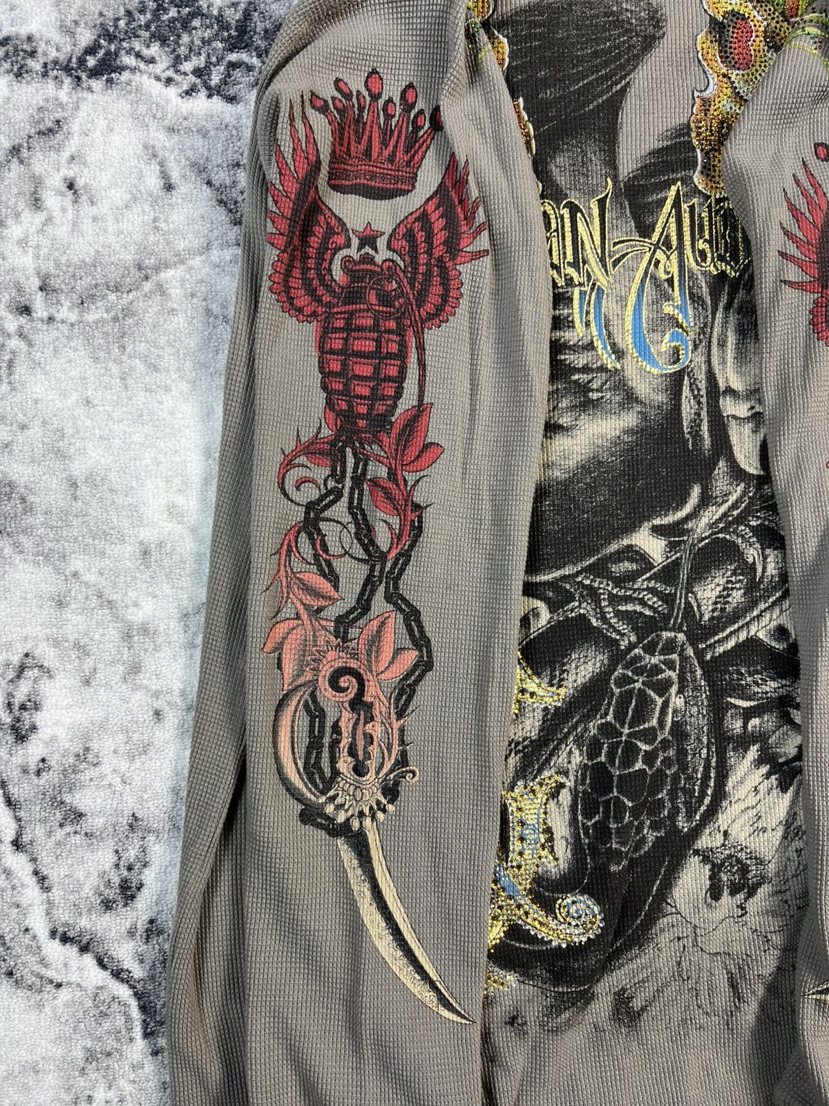 Christian Audigier Christian Audigier Skull Roses Graphic Long Sleeve L Size US L / EU 52-54 / 3 - 11 Thumbnail
