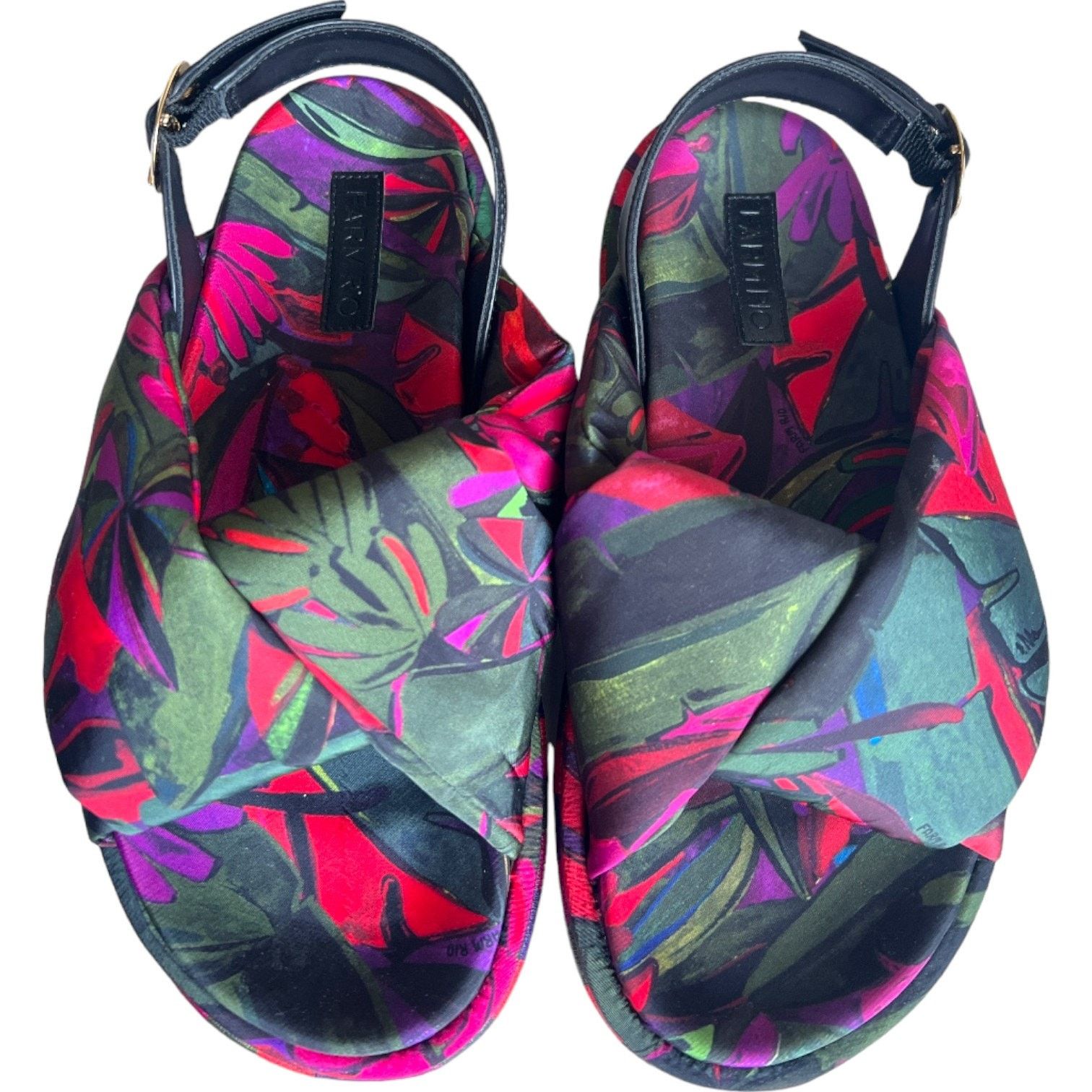 Farm Rio FARM Rio Puff Peep-Toe Slingback Sandals, US7 Size US 7 / IT 37 - 2 Thumbnail