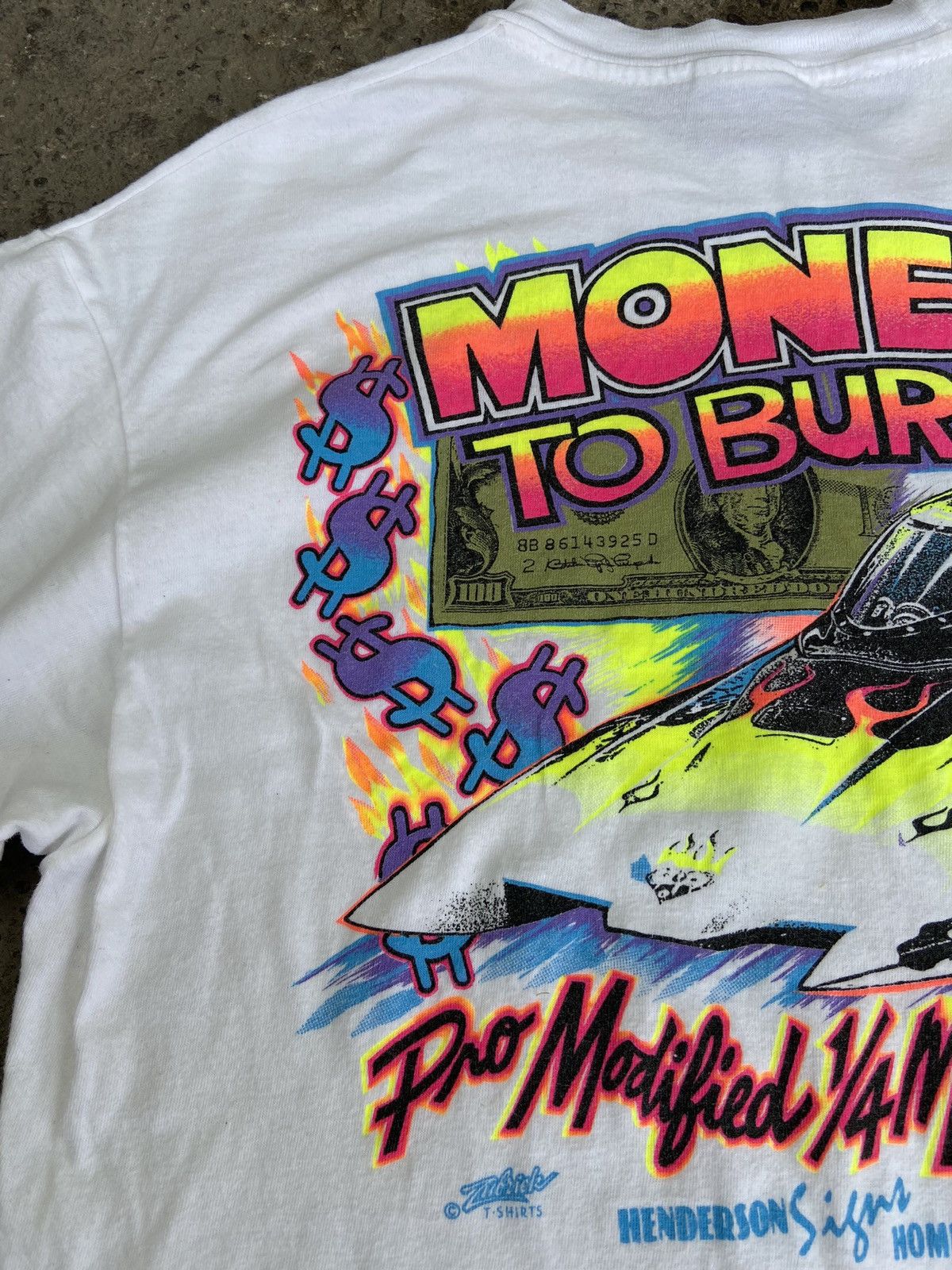 Vintage Vintage money to burn t shirt Size US L / EU 52-54 / 3 - 4 Thumbnail