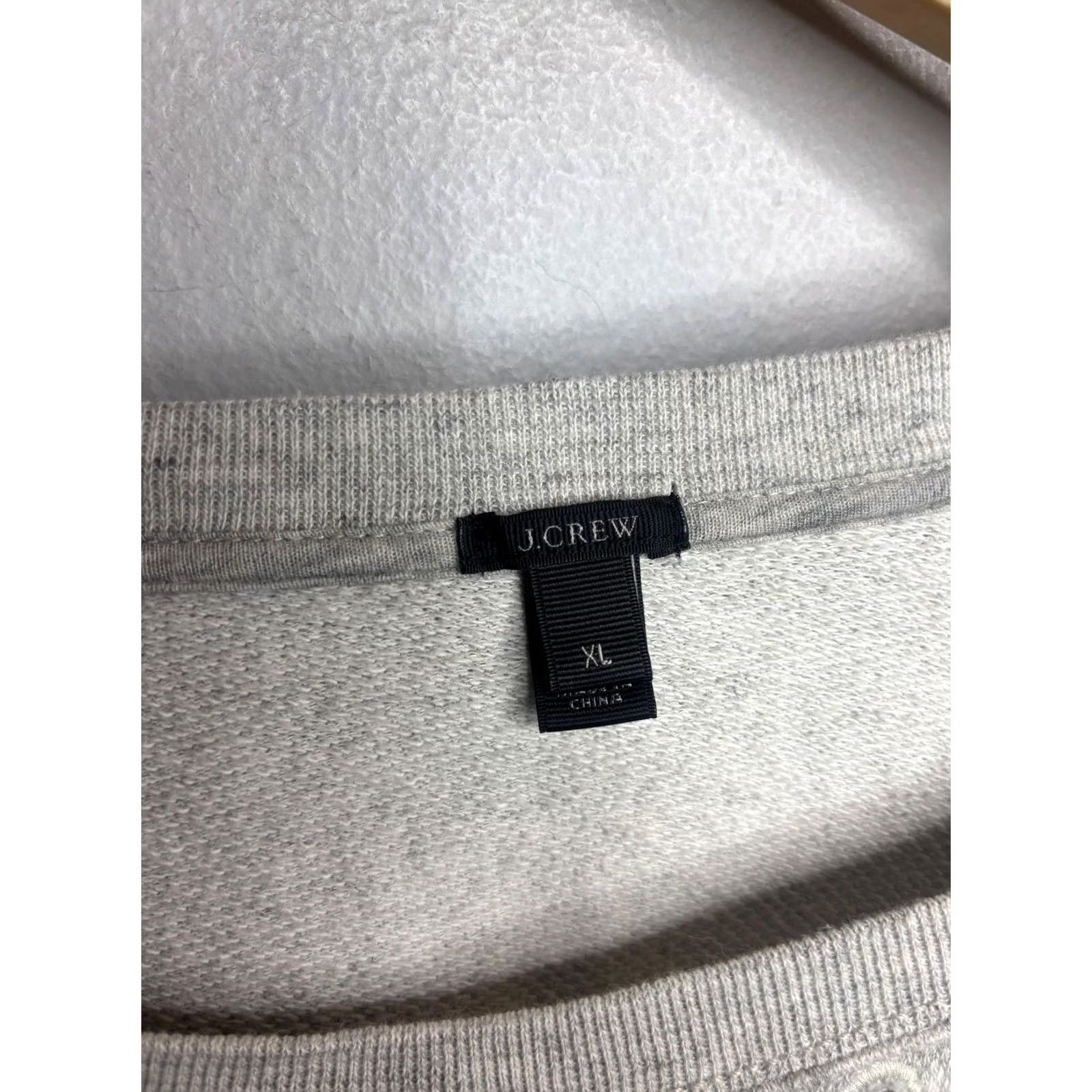 J.Crew J Crew Sweater Womens XL Gray Eyelet Embroidered Pullover Crewneck Cotton Silk Size XL / US 12-14 / IT 48-50 - 3 Thumbnail
