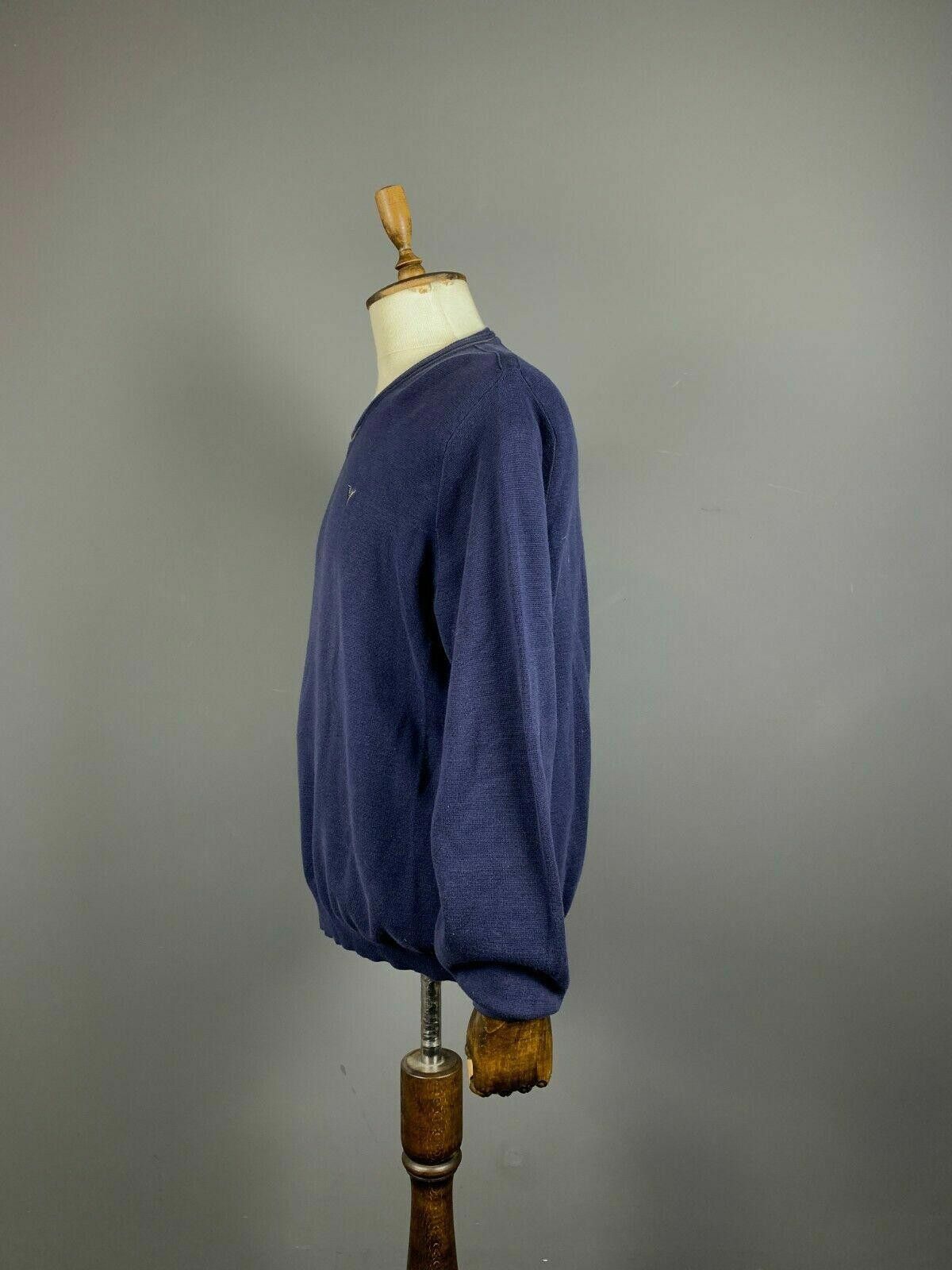 Carlo Colucci Men Carlo Colucci Blue V-Neck 100% Cotton Sweater Size 50 Size US M / EU 48-50 / 2 - 5 Thumbnail