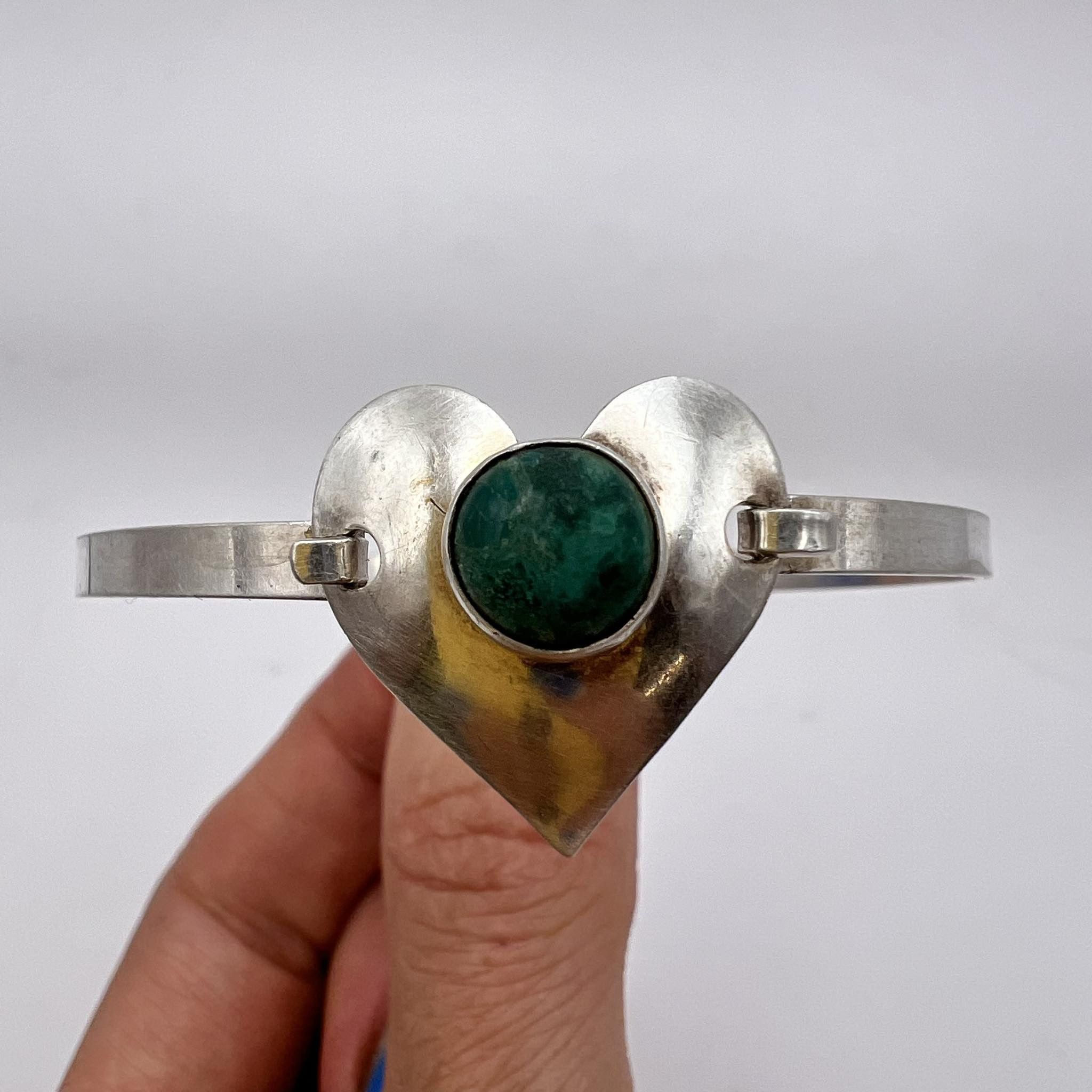 Sterling Silver Vintage Cuff Bracelet Sterling Silver 925 Turquoise 8gr Size ONE SIZE - 2 Thumbnail
