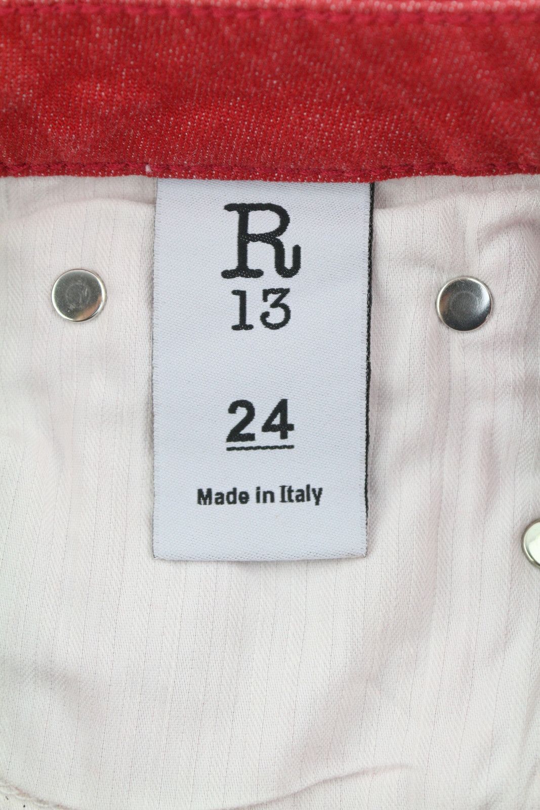 R13 KATE SKINNY 24 Red Distress Ripped Ankle Skinny Fit 86483 Size 24" / US 00 / IT 34 - 8 Thumbnail