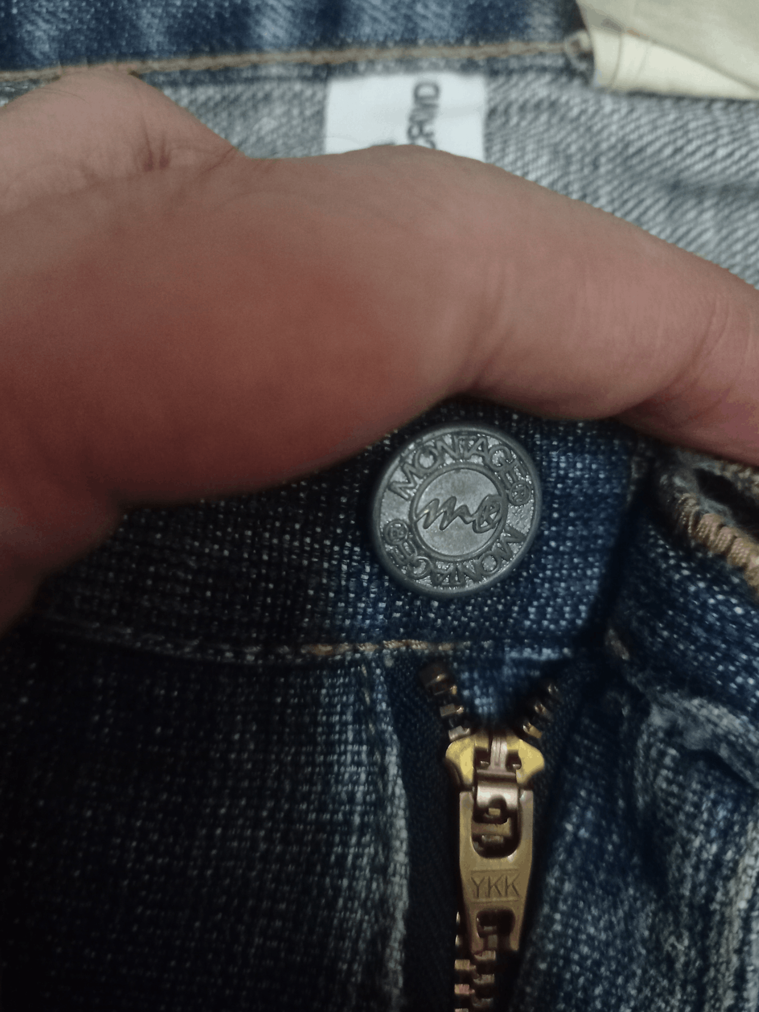 Japanese Brand Vintage MONTAGE DENIM CROWD Baggy Carpenter Denim Pants Size US 29 - 4 Thumbnail