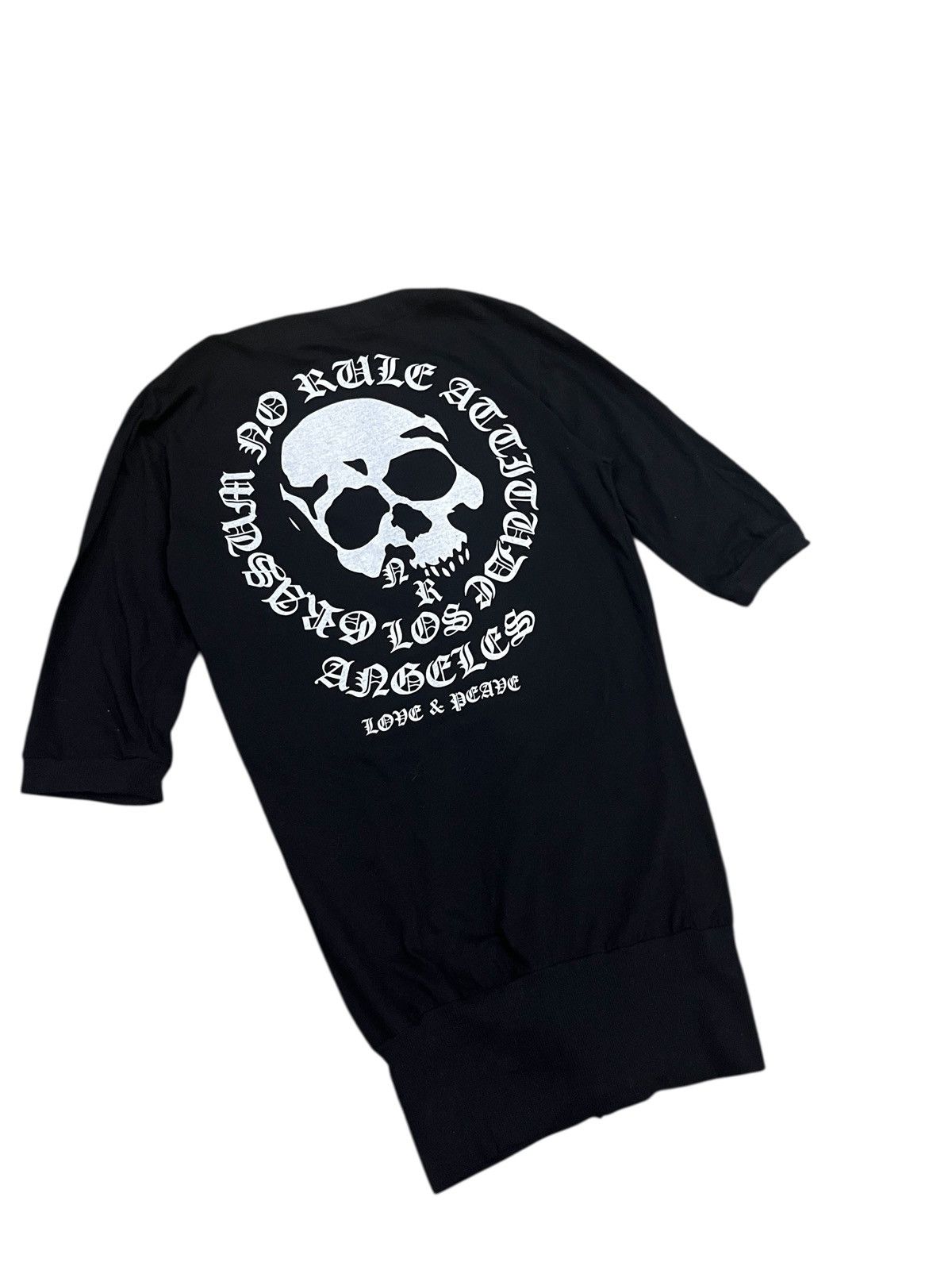 Japanese Brand GRASUM CARDIGAN LONG BUTTON UP PRINT BLACK Size S / US 4 / IT 40 - 3 Thumbnail
