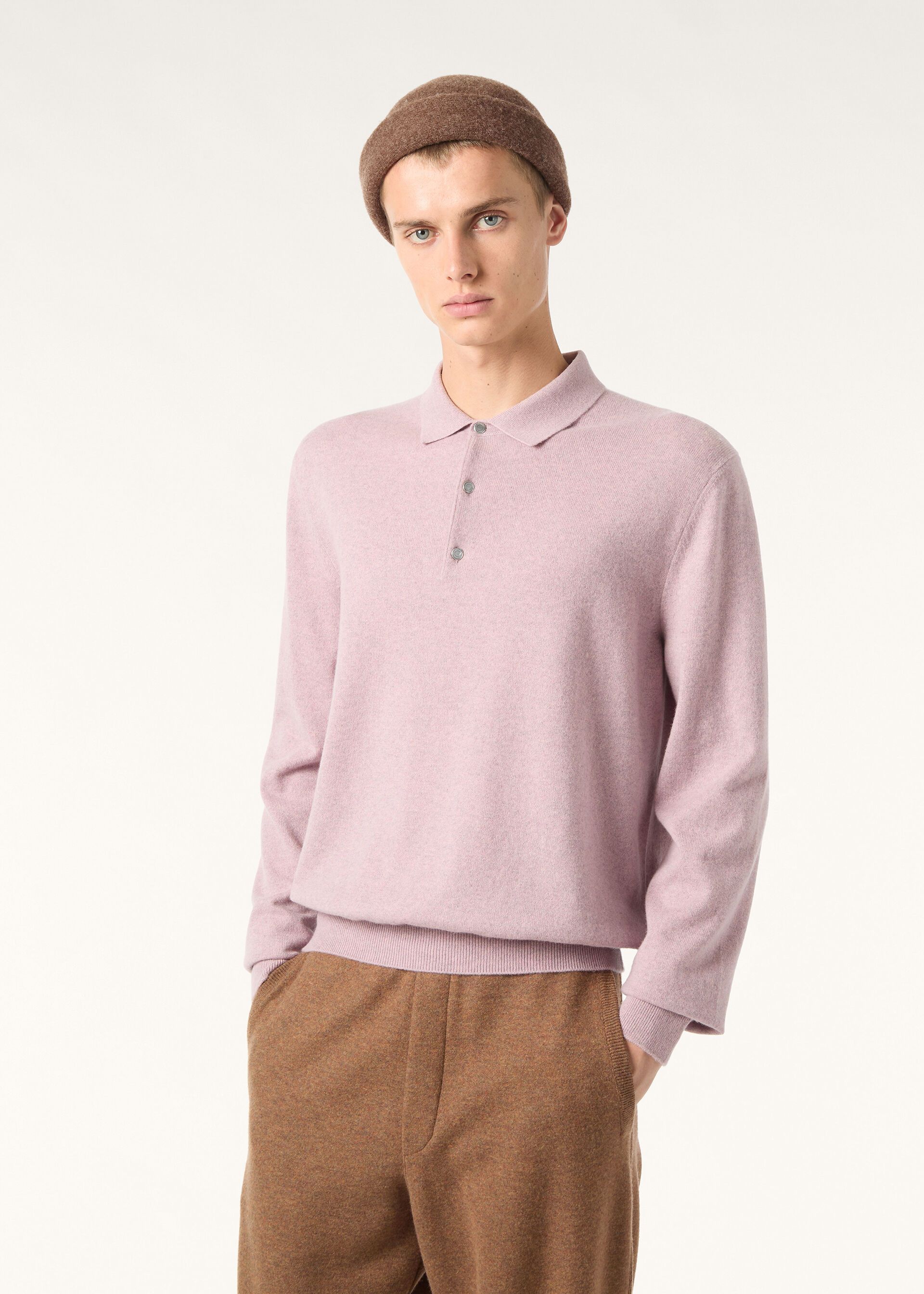 Loro Piana os11x0226 FAO9748 Classic Polo Shirt Lavender Bloom Melange Size US S / EU 44-46 / 1 - 4 Thumbnail