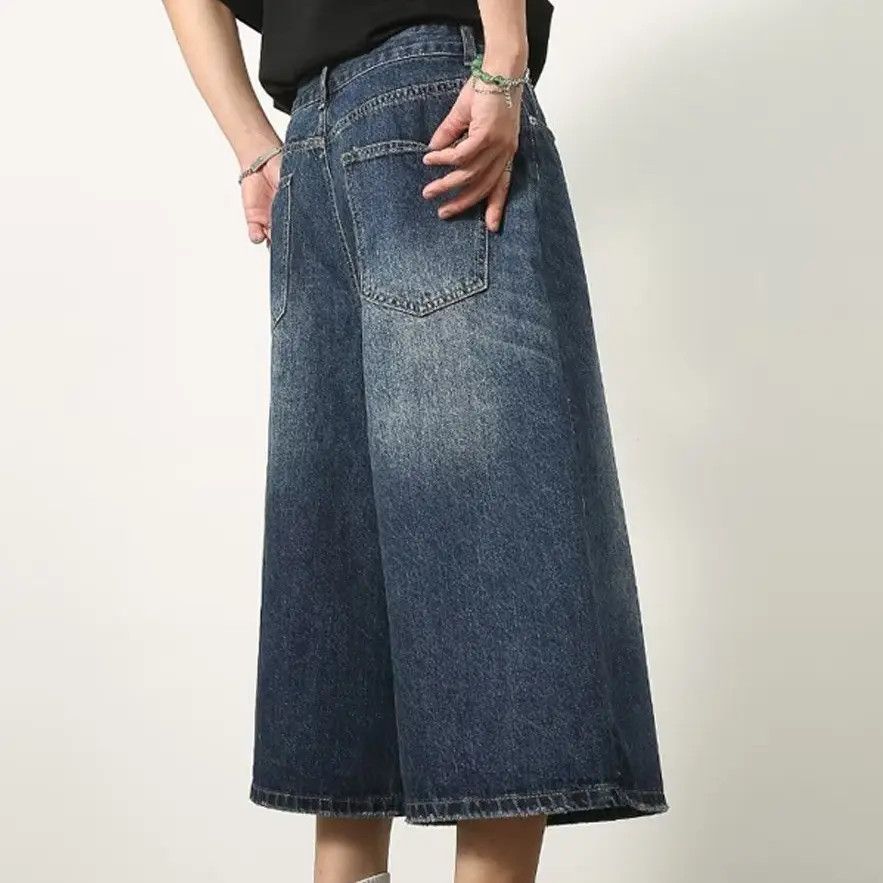 Japanese Brand × Jean Retro loose cat whisker denim shorts Size US 32 / EU 48 - 4 Thumbnail