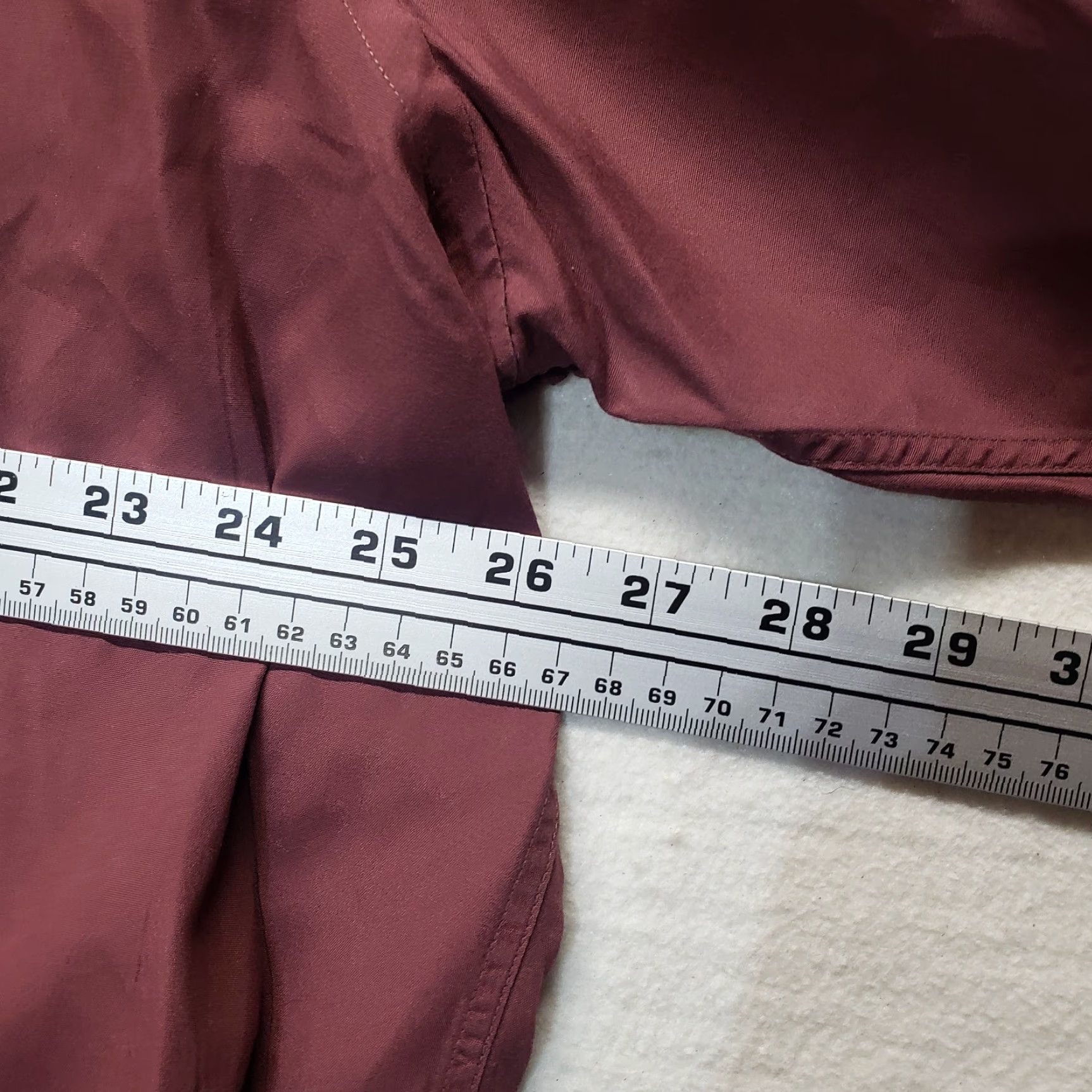 Vintage Roberto Villini Shirt Dress Shirt Long Sleeve Adult Men 18.5 Red 100% Cotton Solid Button Up Burgundy Spread Collar Mens Size US XXL / EU 58 / 5 - 5 Thumbnail