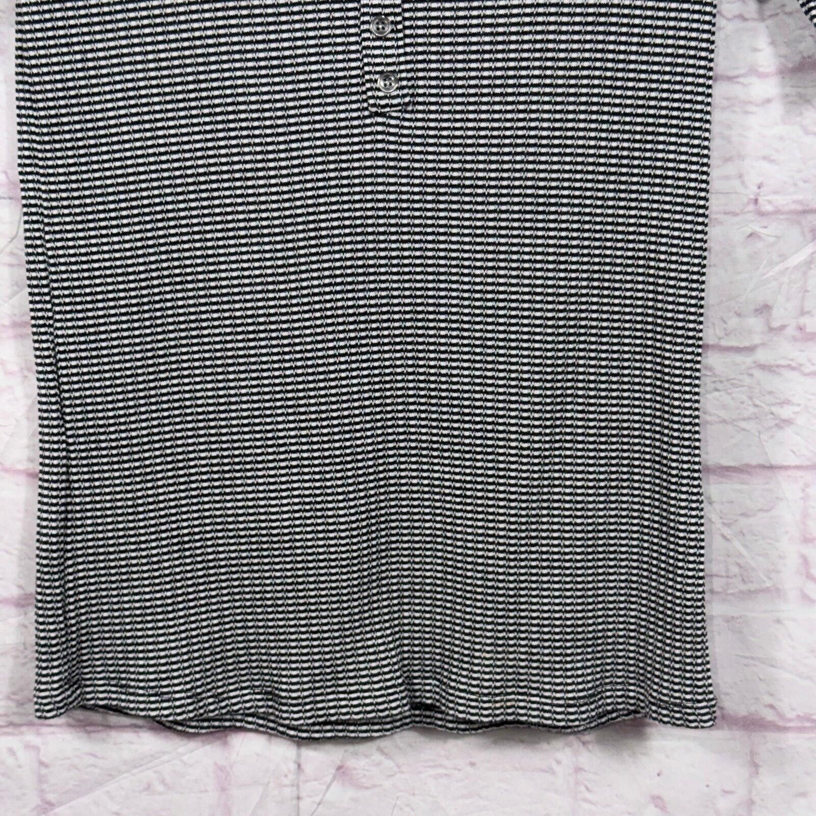 Other LOFT Striped Ribbed Henley Small 3/4 Sleeve Stretch Size S / US 4 / IT 40 - 3 Thumbnail