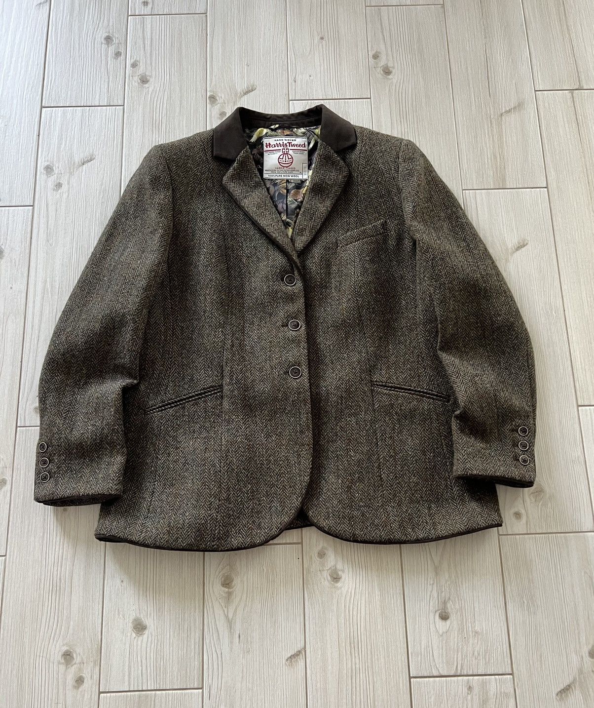 Harris Tweed Vintage Harris Tweed Wool Blazer Herringbone Tailored Fit Size XL / US 12-14 / IT 48-50 - 2 Thumbnail