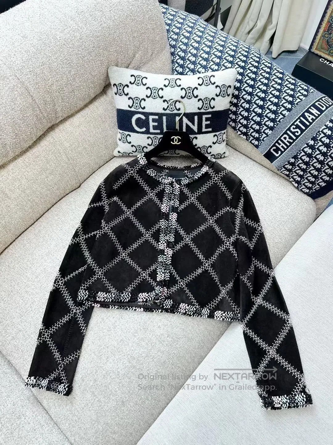 Chanel Chanel 23A Cropped Beaded Quilted Jacket. Size XXS / US 00 / IT 34 - 2 Thumbnail