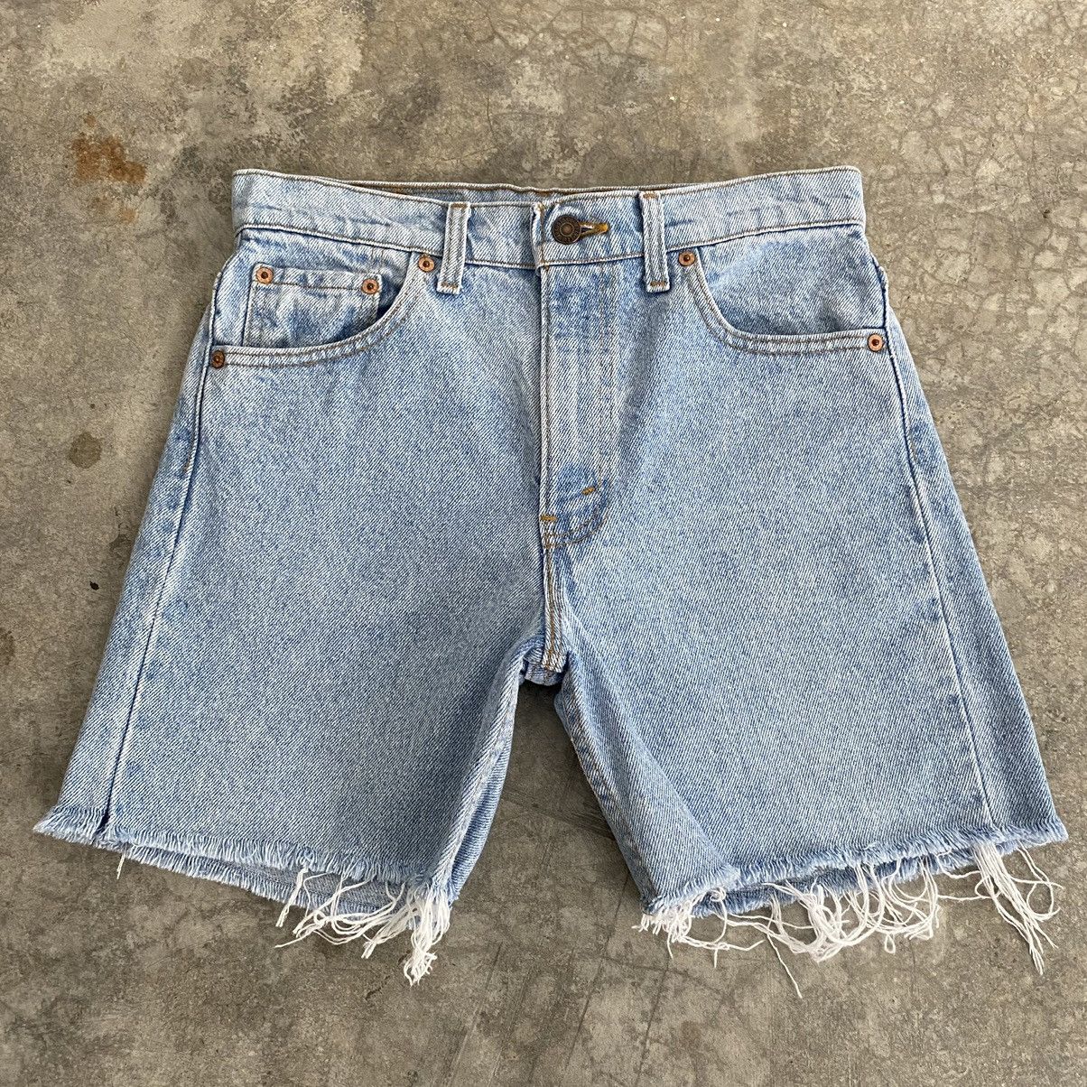 Levi's Vintage 1991 Levis 505 Light Blue Denim Shorts Jorts Cut Off Size US 29 - 2 Thumbnail