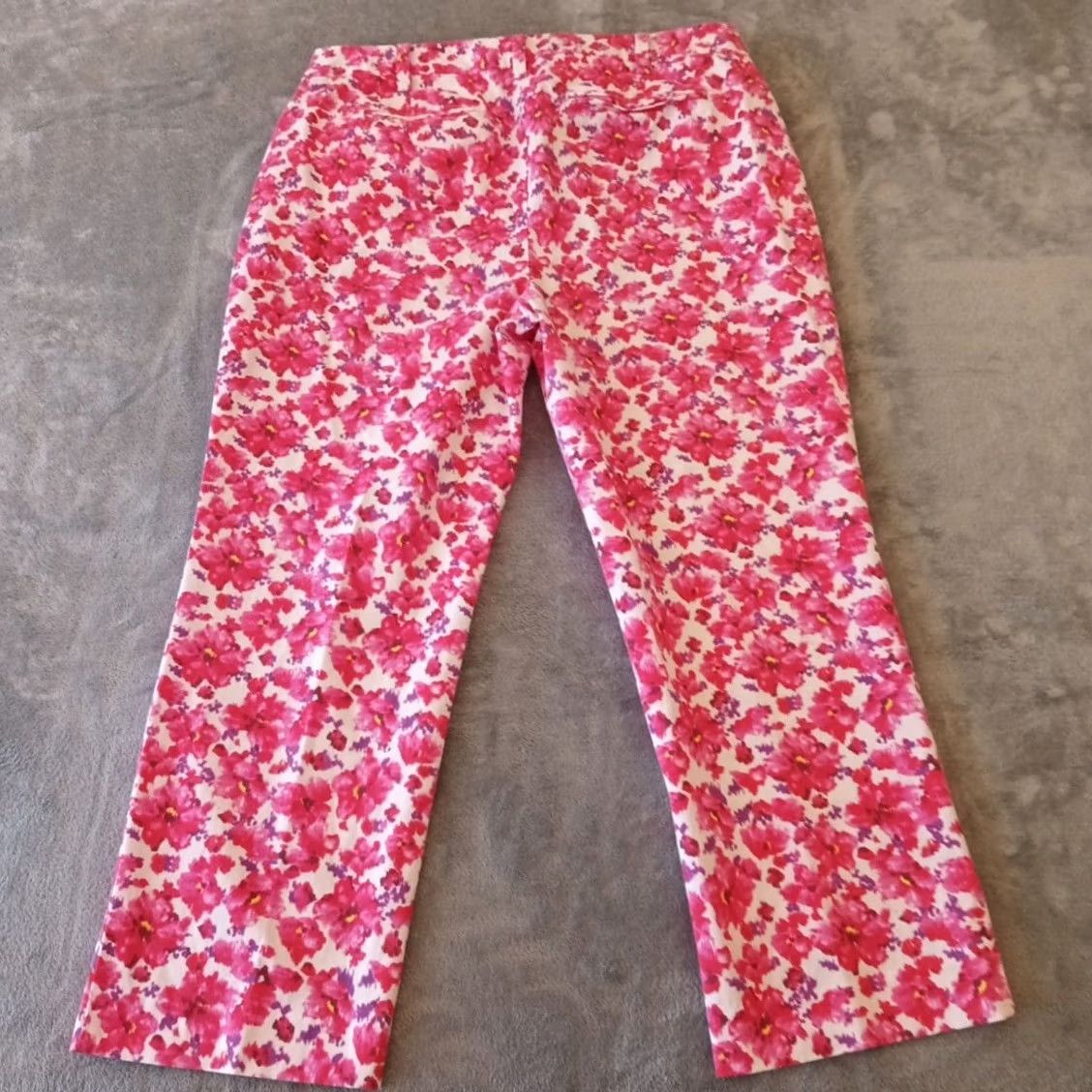 Lands' End Lands End Pants Womens Size 10 Pink Floral Cropped Mid Rise Pockets 31x23.5 Size 32" / US 10 / IT 46 - 2 Thumbnail