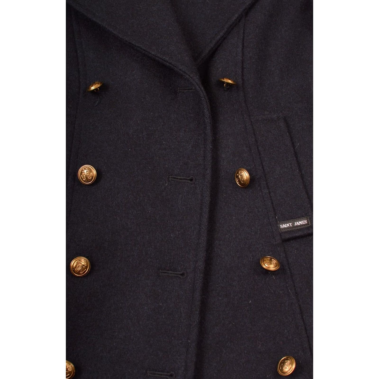 Saint James Saint James Double Breasted Dark Navy Wool Coat Anchor Buttons Coat Women XXS GB 8 100% Wool Navy Anchor Buttons 100% Wool Women Coat Size M / US 6-8 / IT 42-44 - 2 Thumbnail