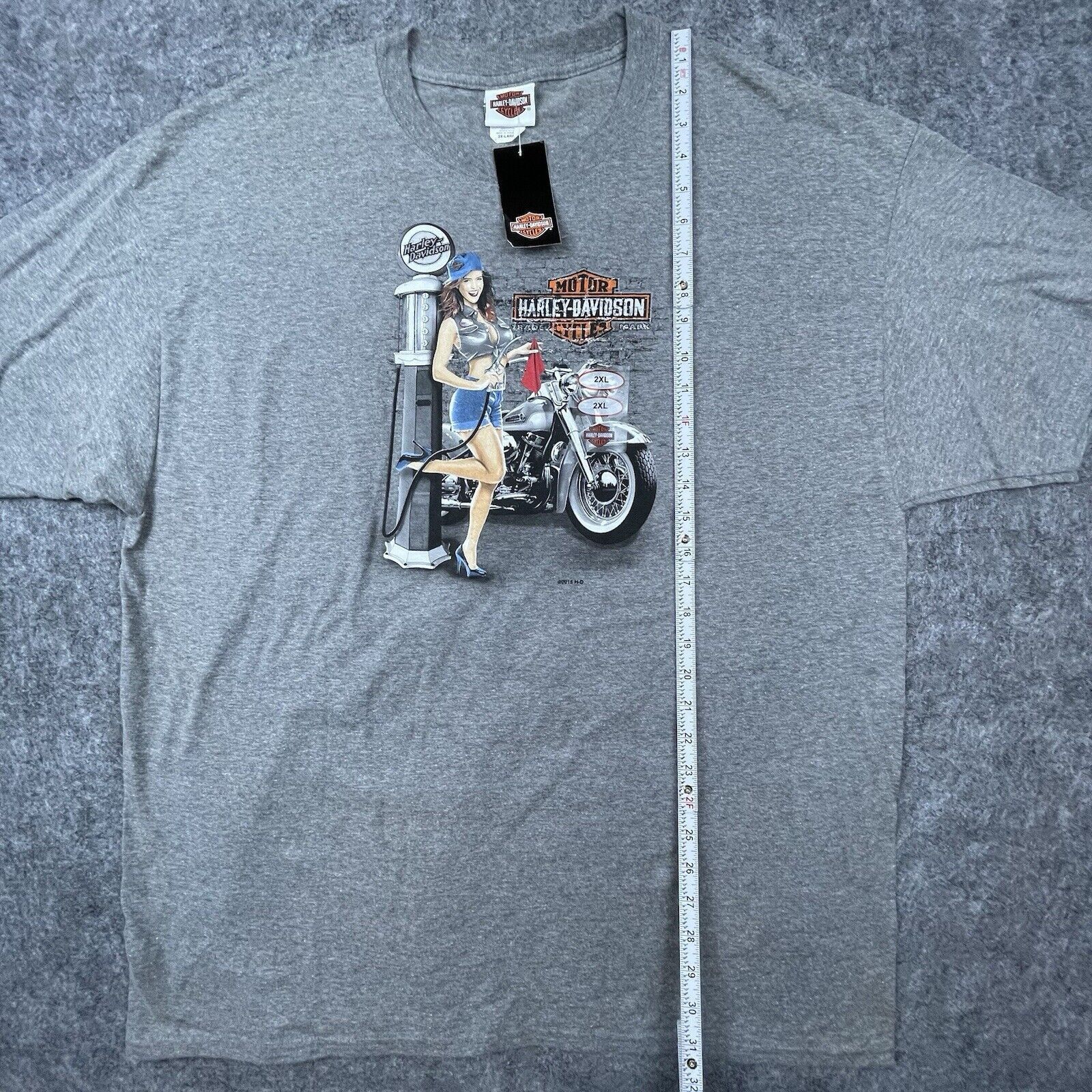 Harley Davidson Harley Davidson Shirt 2XL Grey Pin-Up Girl Gas Pump Antelope Size US XXL / EU 58 / 5 - 6 Thumbnail