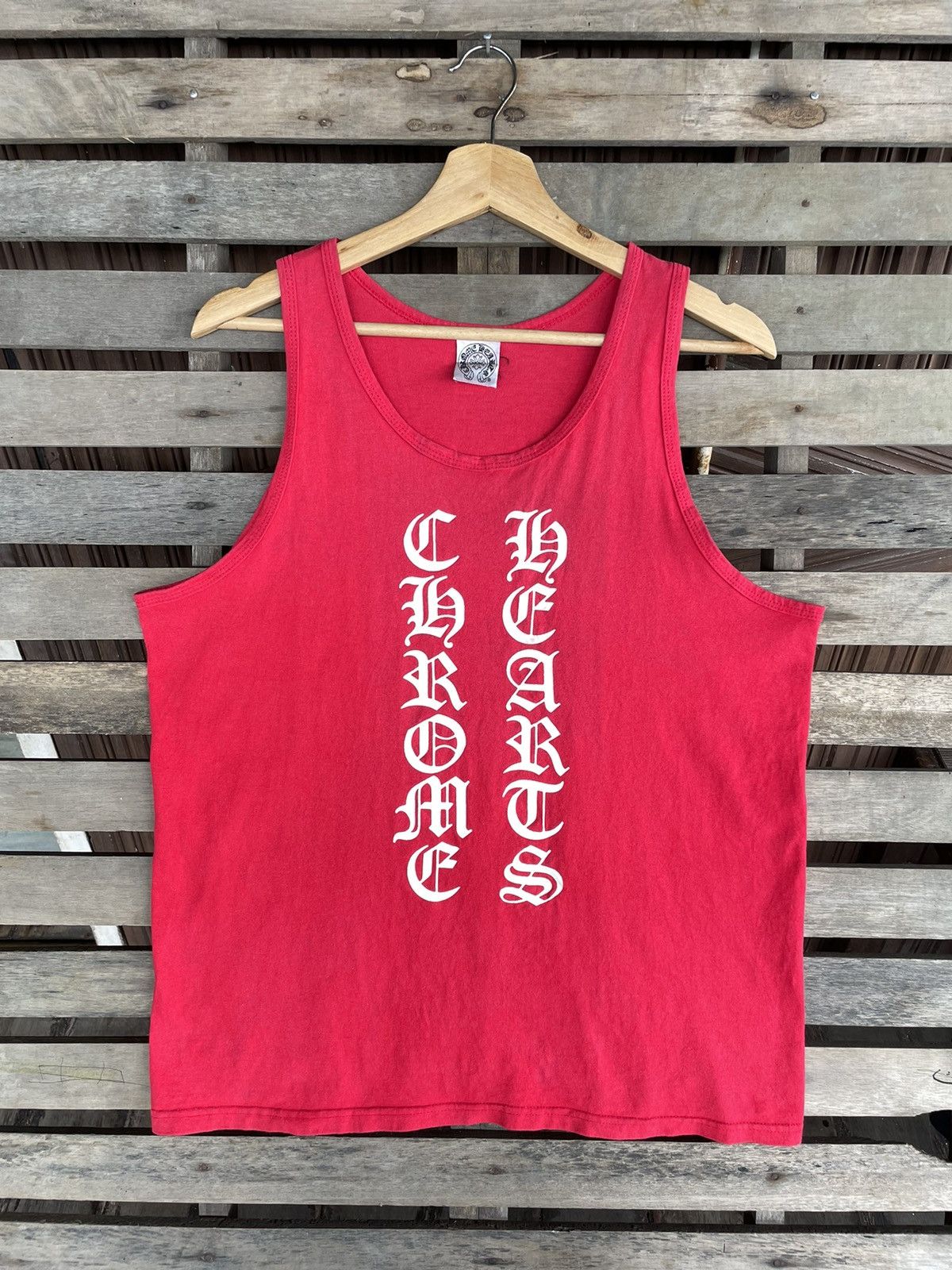 Chrome Hearts Rare Chrome Hearts Spellout Tank Top Red | Grailed