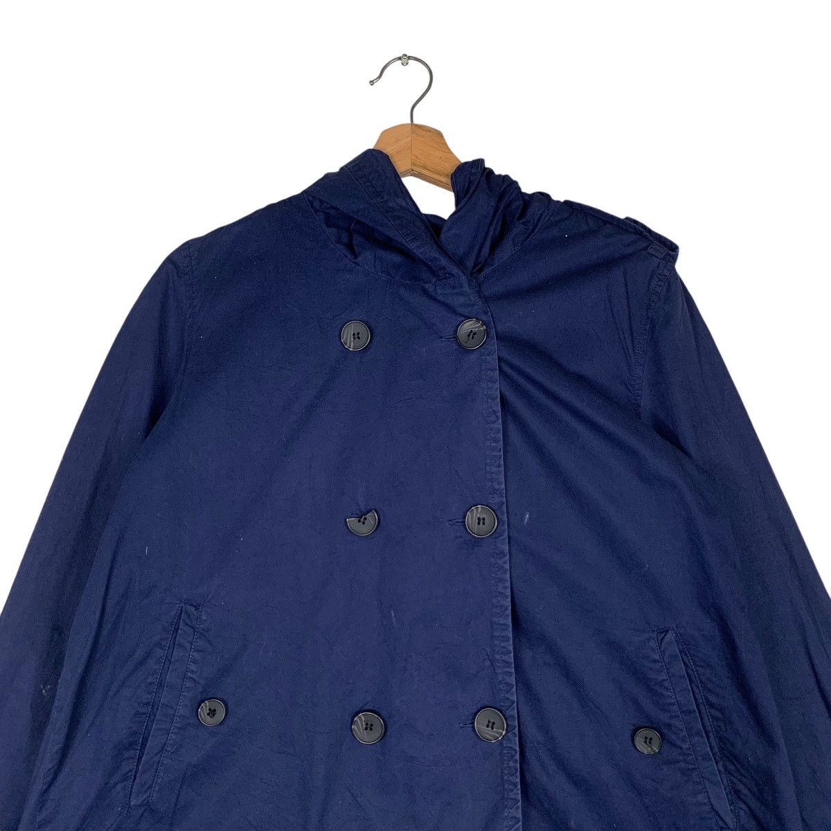 Japanese Brand ANTIQULOTHES Double Breasted Hooded Crop Coat #1324-C60 Size M / US 6-8 / IT 42-44 - 2 Thumbnail