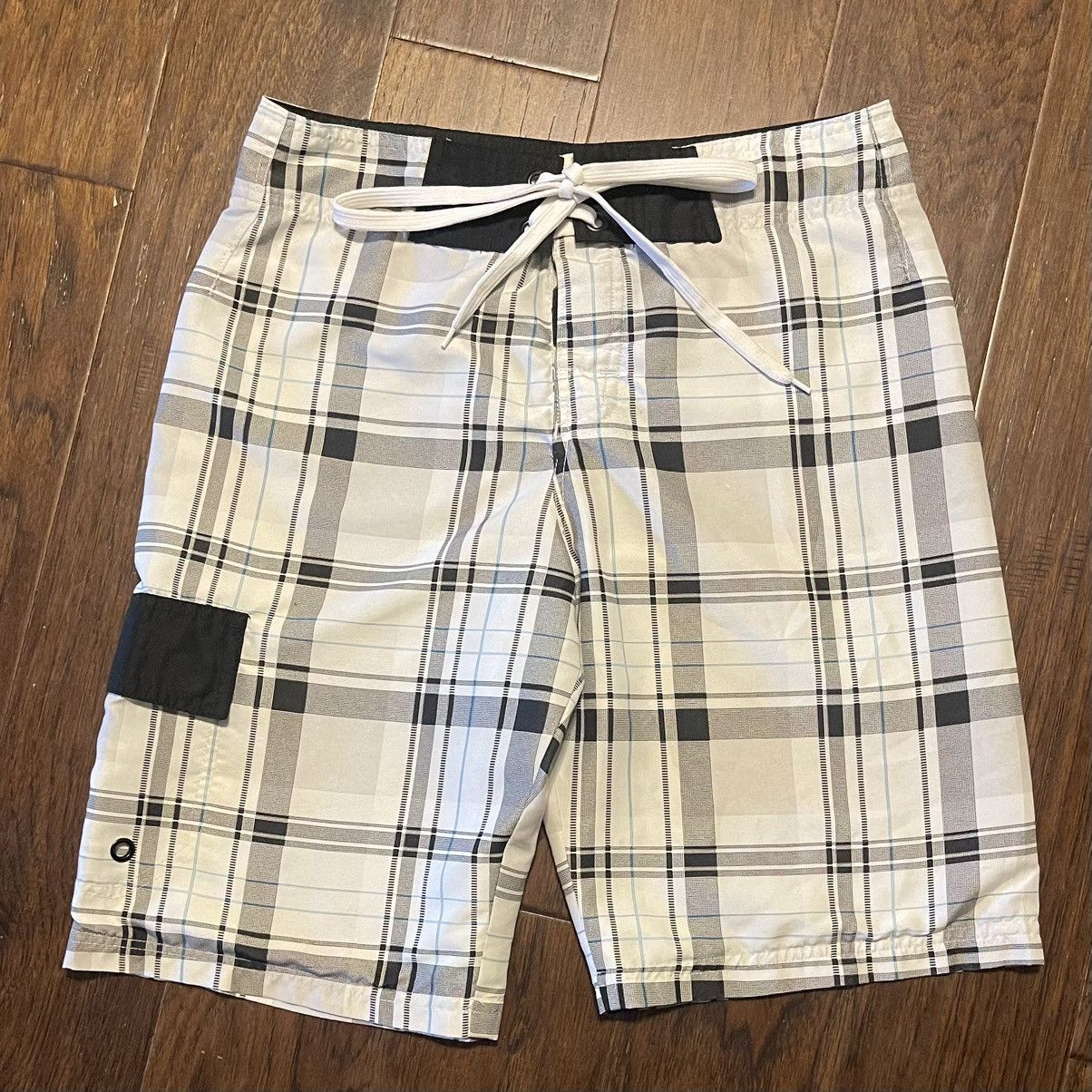 Carbon Carbon Plaid Cargo Swim Board Shorts Pockets Size US 28 / EU 44 - 1 Thumbnail