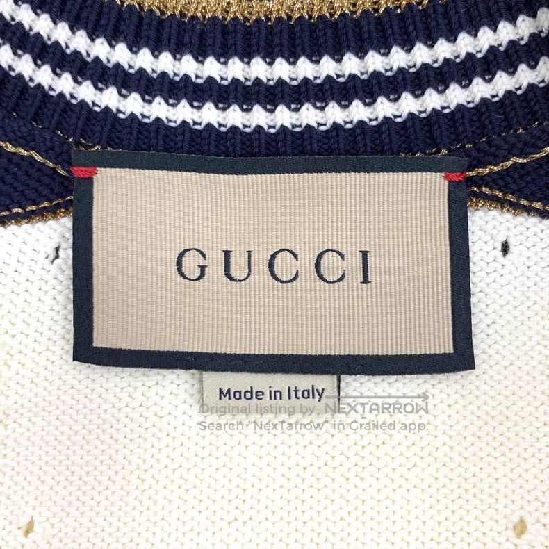 Gucci Gucci Colour-blocked striped double G hollow cotton suspen Size XS / US 0-2 / IT 36-38 - 5 Thumbnail
