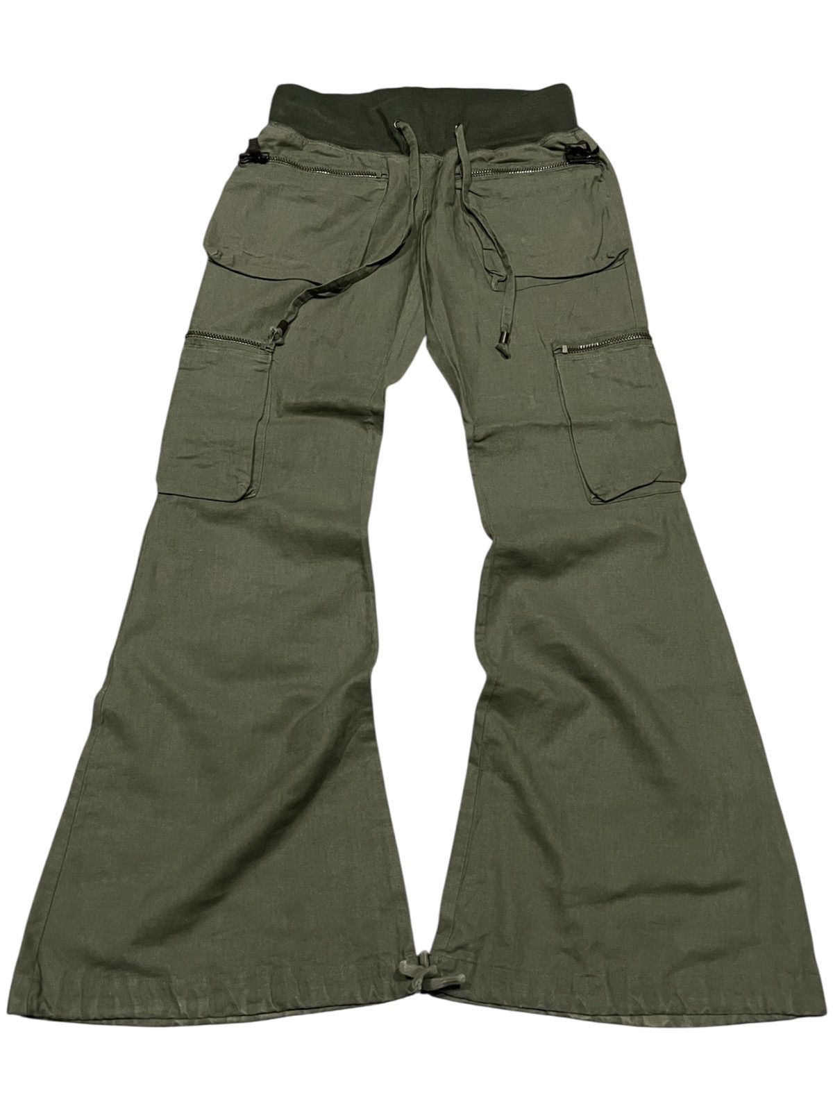 GOA G.O.A Military Green Flared Cargo Pants Size US 29 - 1 Thumbnail