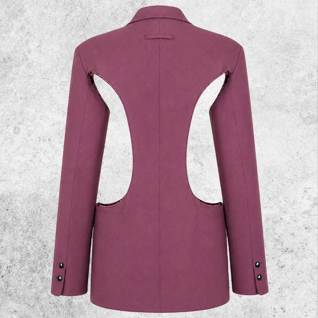 Jean Paul Gaultier Jean Paul Gaultier Pour GIBO Vintage 80s Cut-Out Cage Blazer Size L / US 10 / IT 46 - 4 Thumbnail