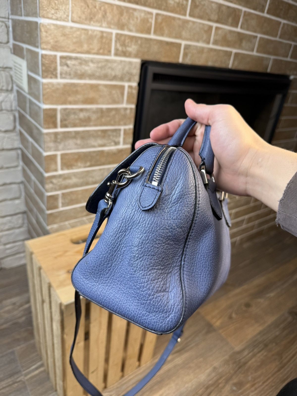 Mulberry Mulberry Leather Blue Del Rey Top Handle Bag Size ONE SIZE - 15 Thumbnail