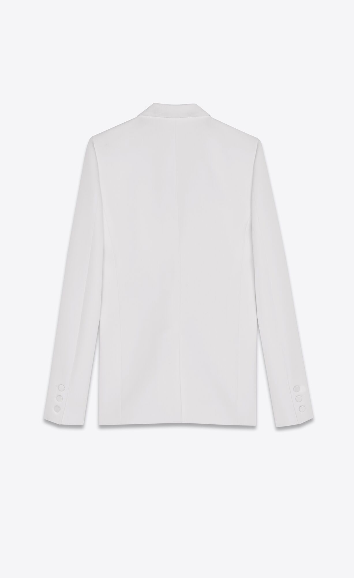 Saint Laurent Paris o1s1wg111124 Tuxedo Jacket in Grain De Poudre in White Size L / US 10 / IT 46 - 2 Thumbnail