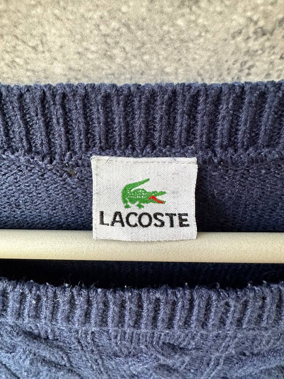 Lacoste Lacoste Cable Knit Acrylic Sweater Navy Old Money Vintage Size US L / EU 52-54 / 3 - 9 Thumbnail