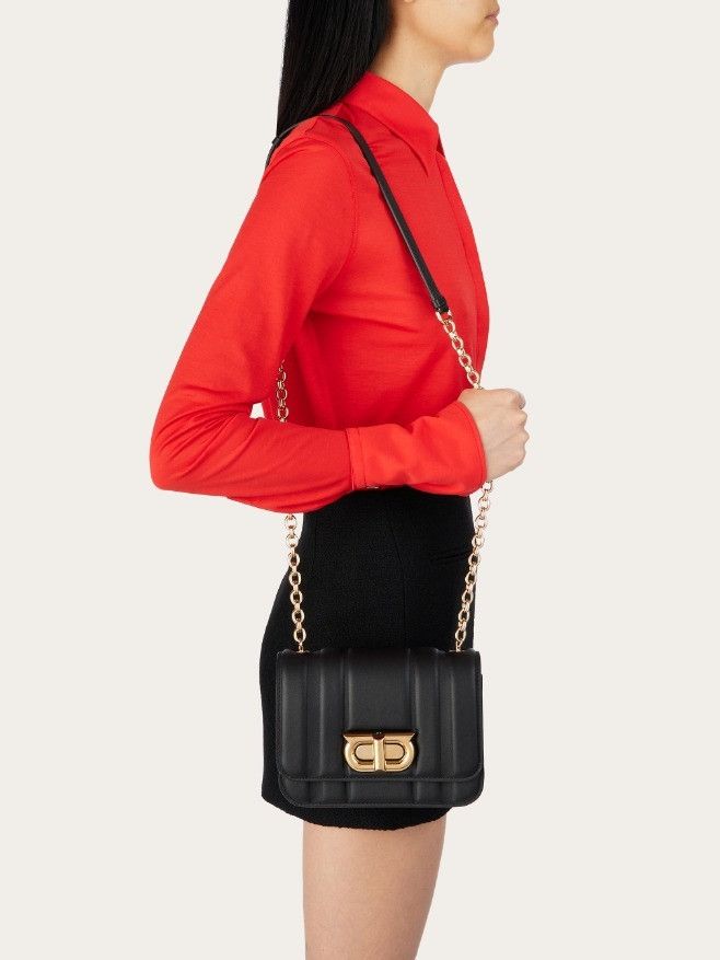 Salvatore Ferragamo o1s1rm0924 Size: OS / Embosse Leather Mini Bag in Black Size ONE SIZE - 2 Thumbnail