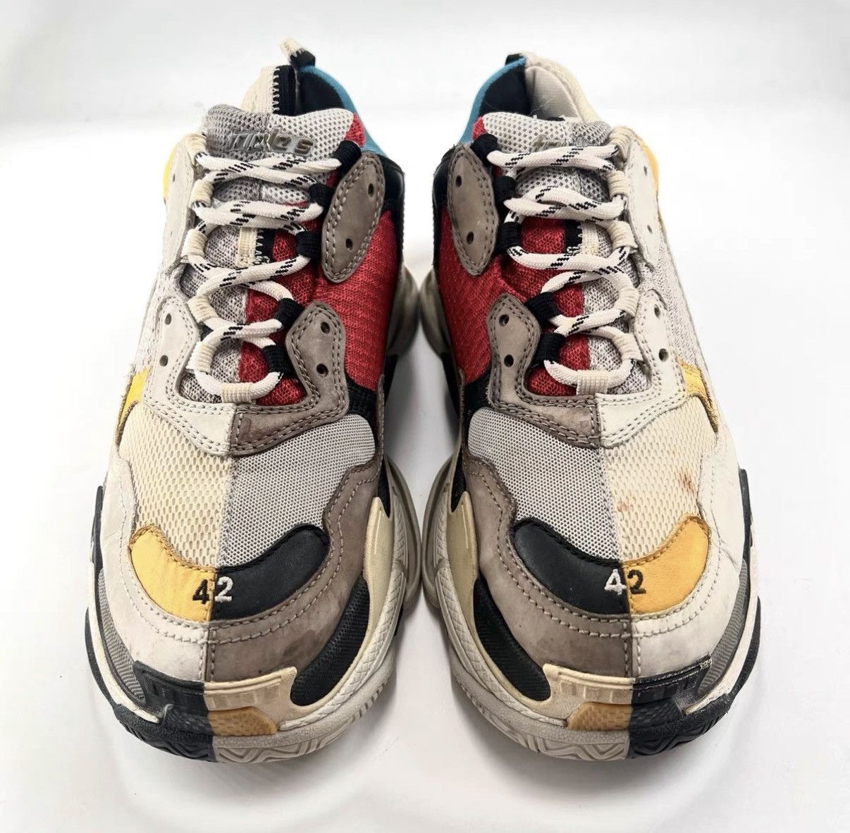 Balenciaga Balenciaga Triple S Men's Dad Shoes Yin-Yang Color Block K12 Size US 8.5 / EU 41-42 - 2 Thumbnail