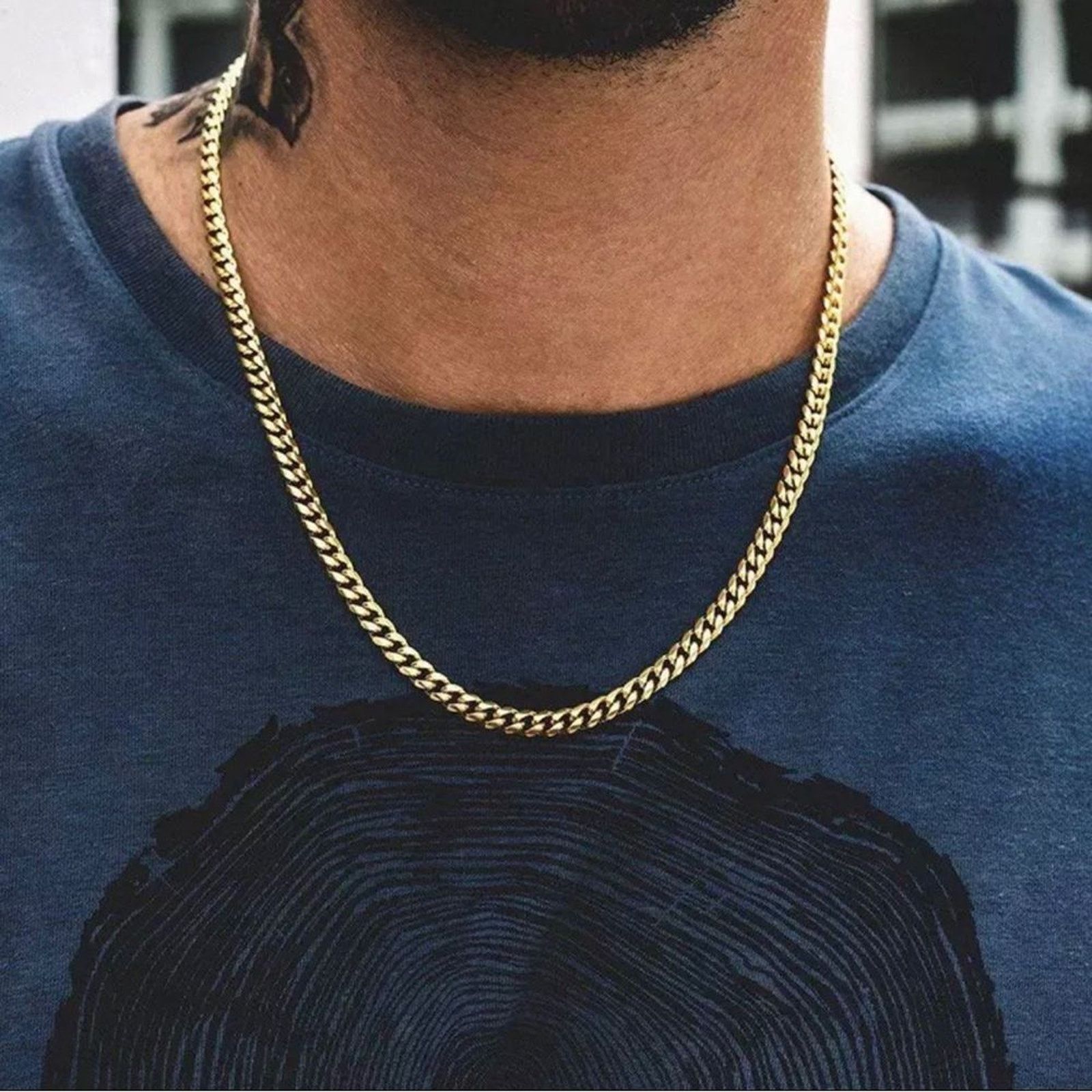 Other New Men’s 24” Gold Cuban Link Necklace Stainless Steel Size ONE SIZE - 1 Thumbnail
