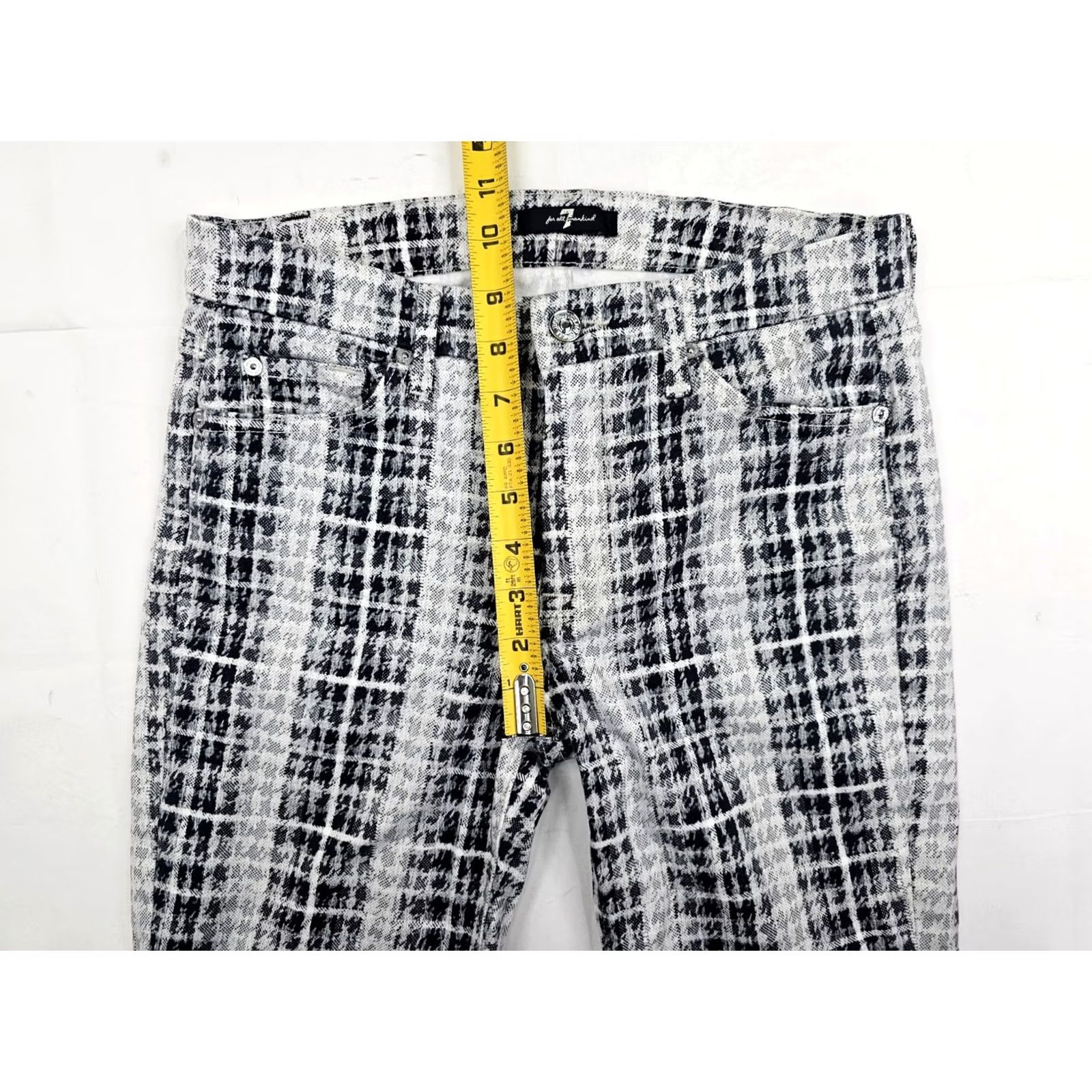 7 For All Mankind 7 For All Mankind Black & White Grid / Check Geometric Pants – Women 27 (Fits 29x30) Size 29" - 5 Thumbnail