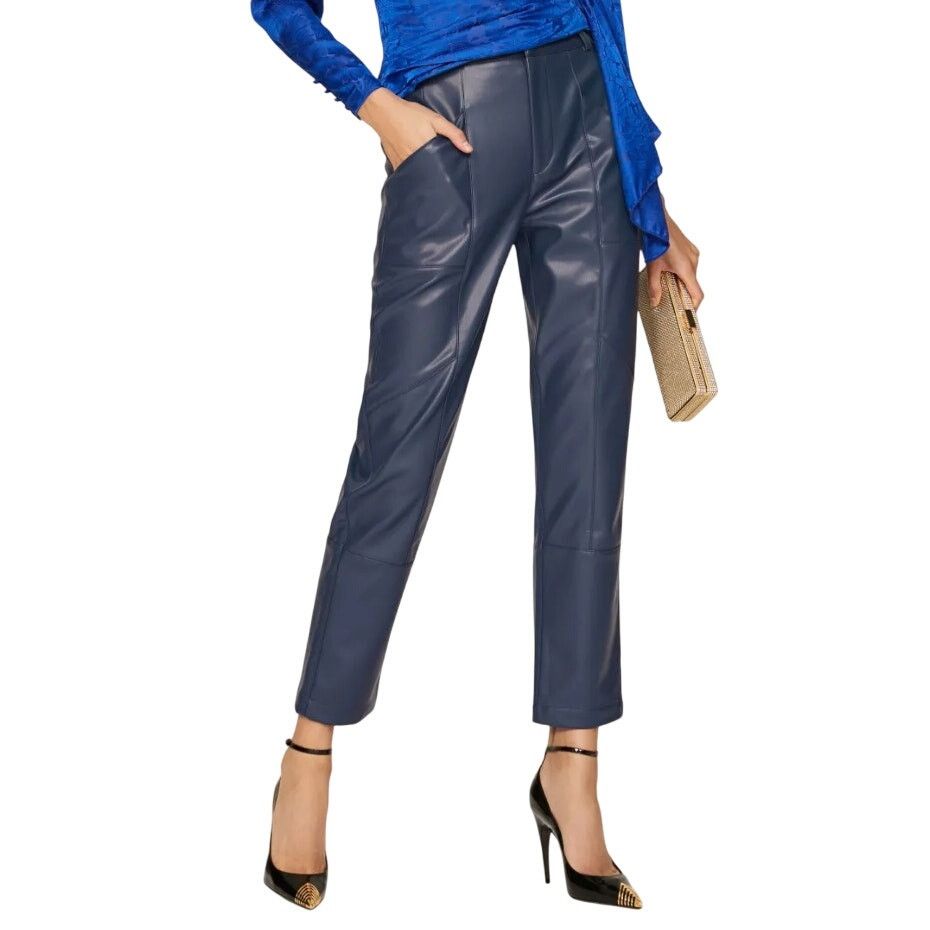 Ronny Kobo Ronny Kobo X RTR Blue Faux Leather Pants in Blue, Size US 2 Size 26" / US 2 / IT 38 - 2 Thumbnail