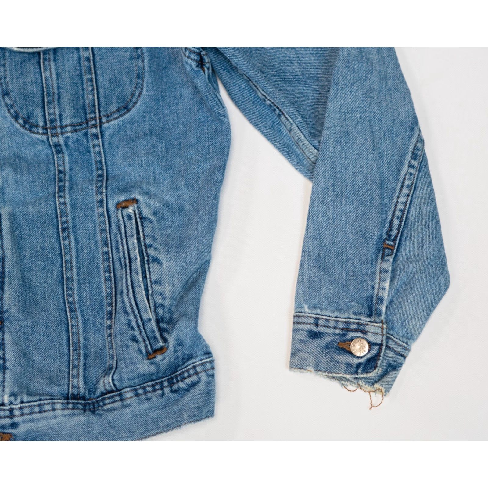VINTAGE Lee Aztec Denim Jacket Women M Patchwork Trucker Bomber Jacket 80s 90s Western USA Rockabilly VTG Vintage