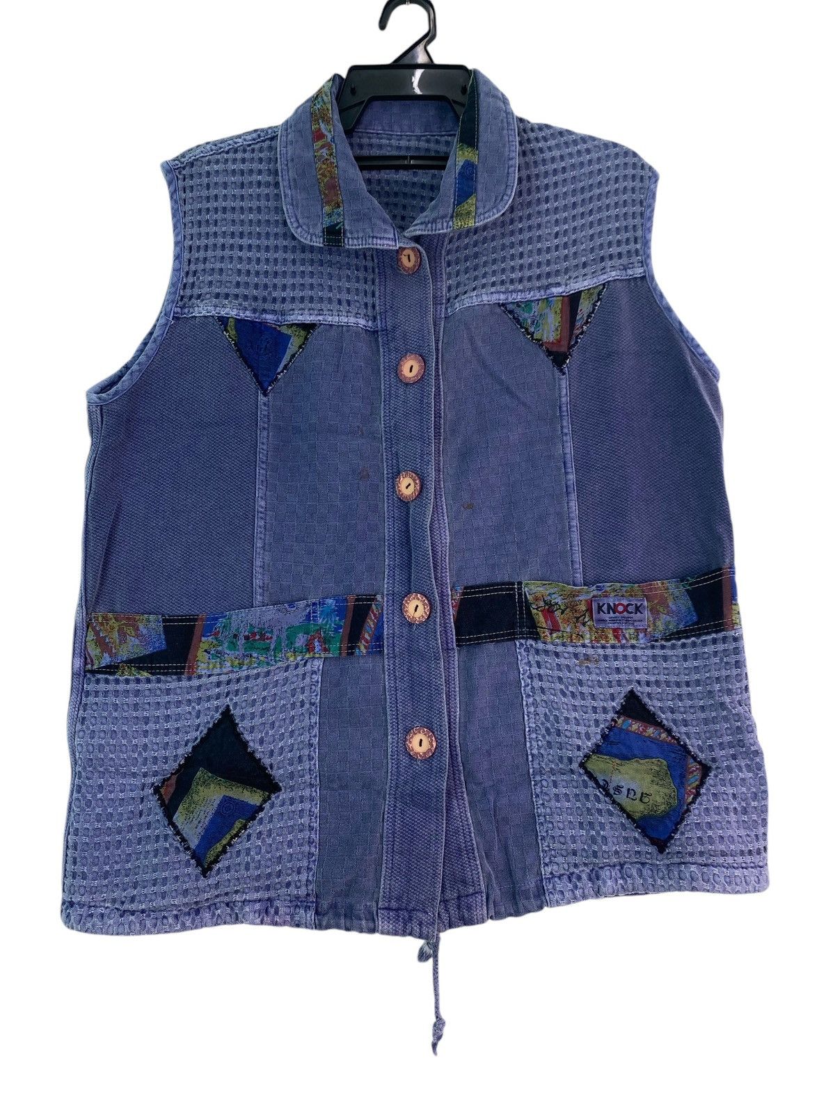 Vintage KNOCK like Kapital japan boro patch indigo vest jacket Size US M / EU 48-50 / 2 - 2 Thumbnail