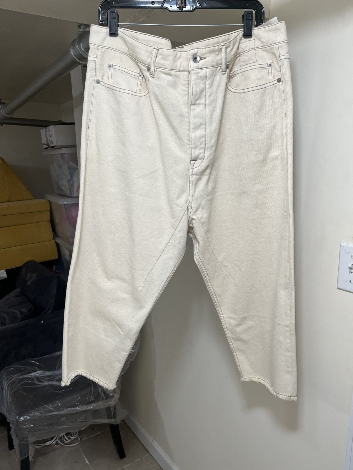 Rick Owens Drkshdw Rick Owens DarkShadow Collapse Cut Cropped Pant Sz 34 Size US 34 / EU 50 - 1 Thumbnail